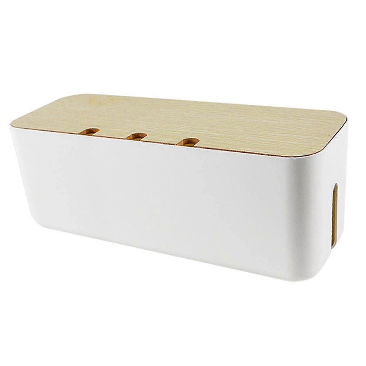 Box Storage Box for Power Cord Socket Container Wire Cable Case White ABS