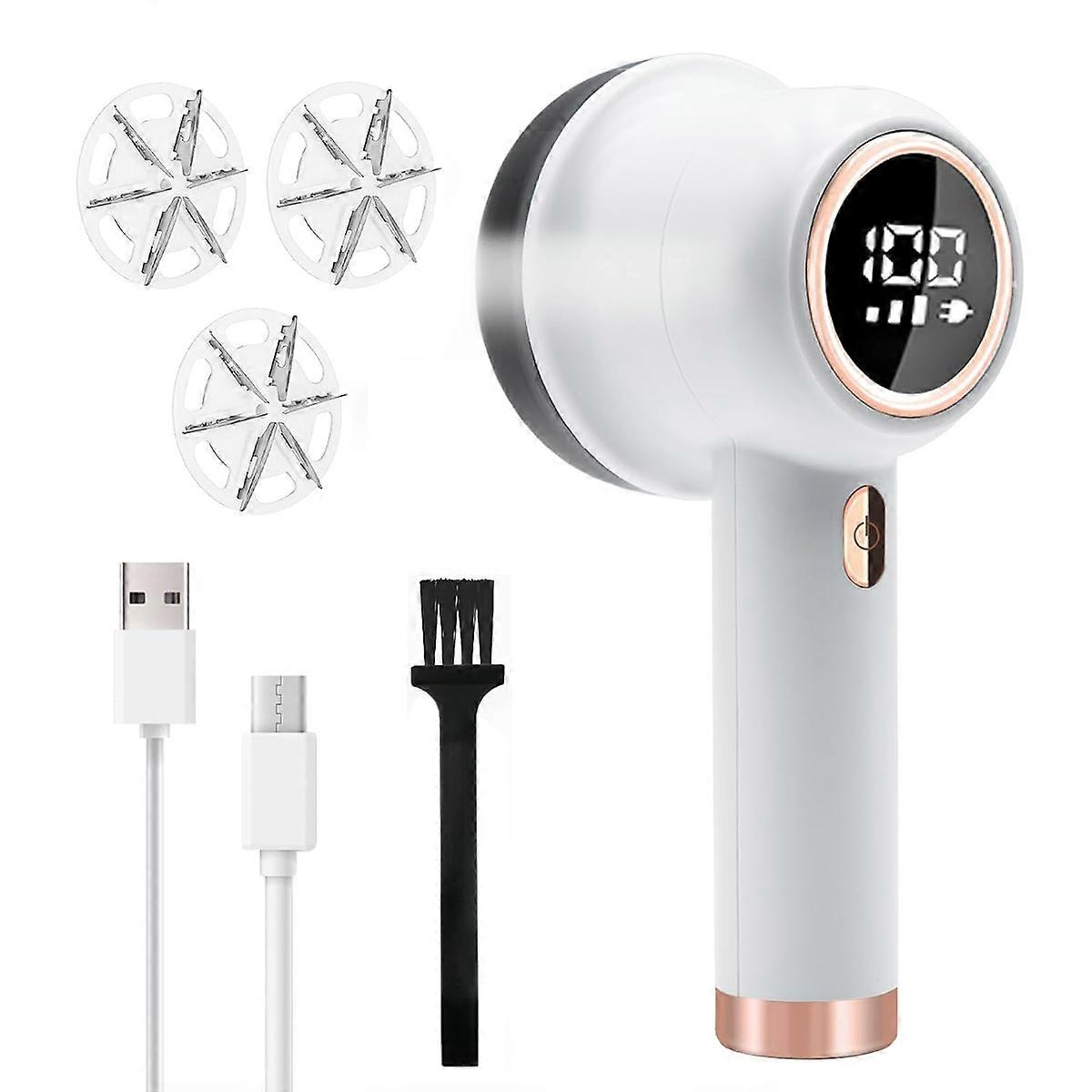 Anti-pilling shaver, lint shavers, 3 adjustable speeds, 6 cutting blades, LED display, for clothes, sofas, blankets