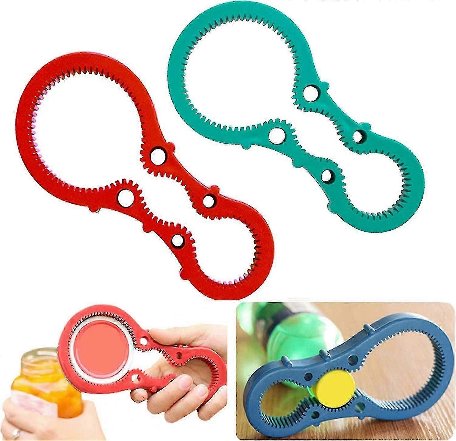 2pc 3 In 1 Silicone Multi Jar Opener Bottle Opener Anti-slip Bottle Lid Kitchen Twist Tool Opener For Various Of Kitchen