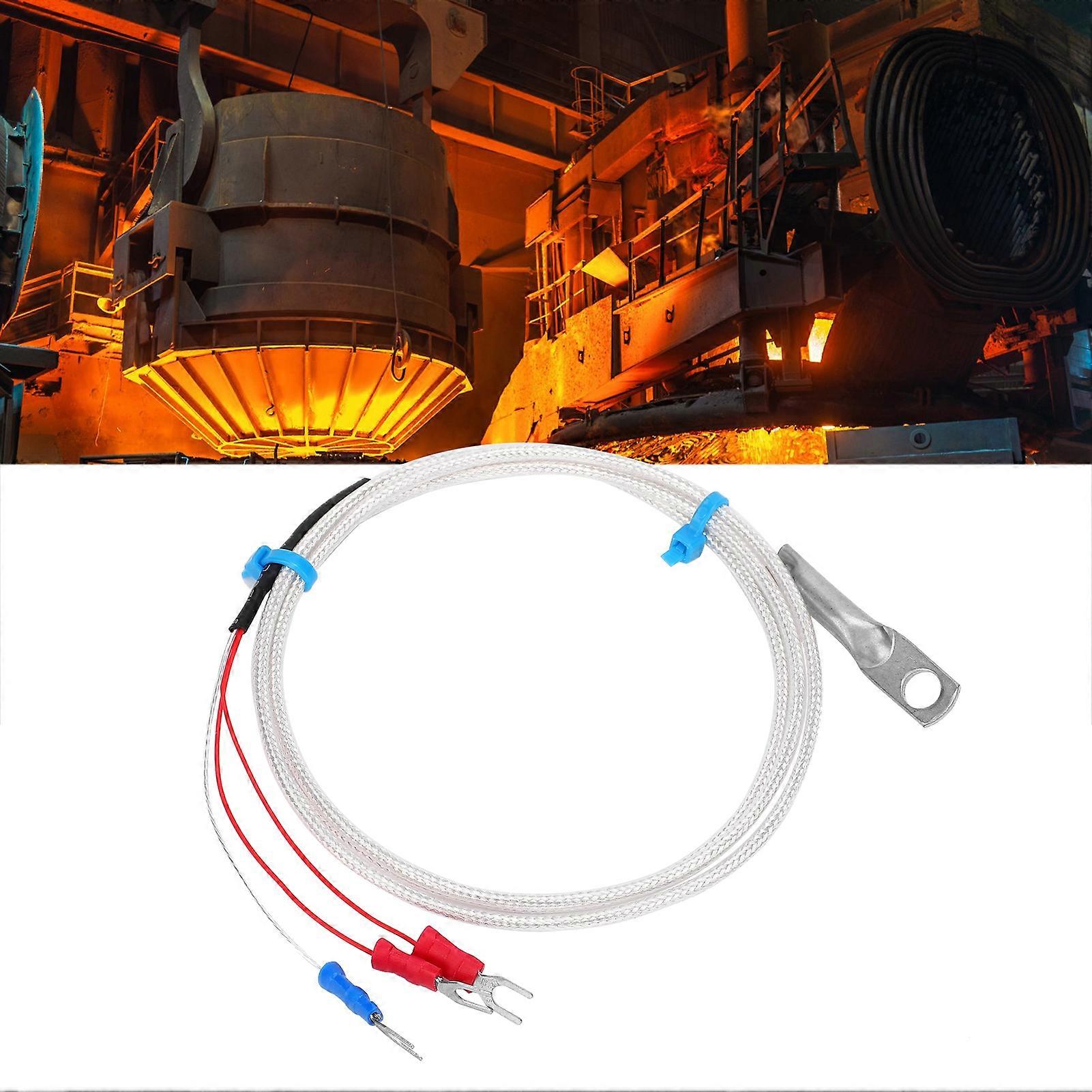Temperature Sensor Probe PT100 Thermistor Temperature Measuring Probe Round Hole Patch Type1m 