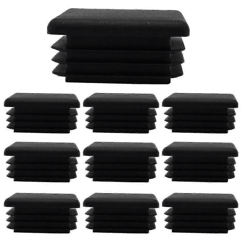Square Plastic Plug Tubing Post End Cap, 10pcs Black Plastic Square Plugs