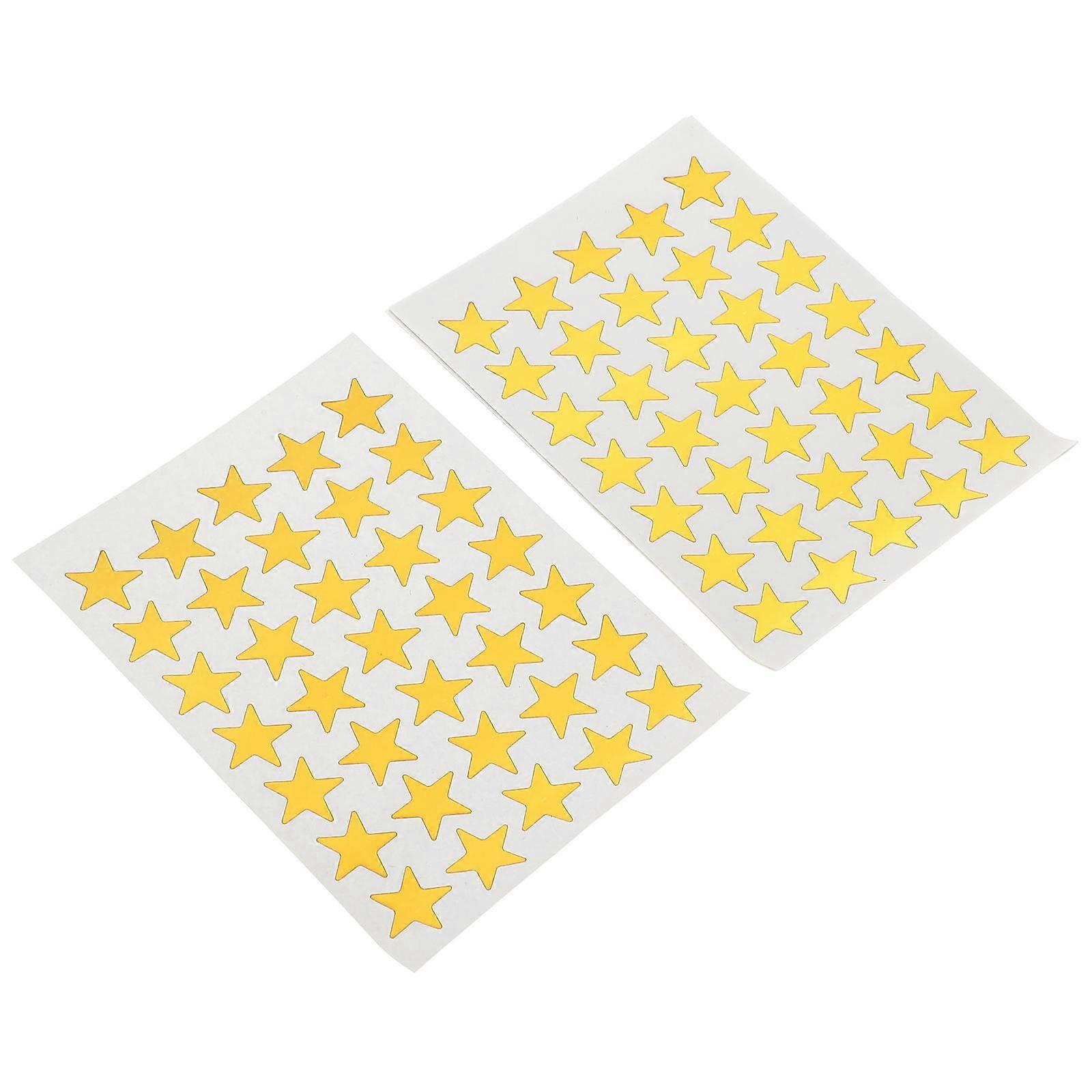 Reward Pentagram Stickers for Teachers and Children Office Use Golden Pp Reusable 2bags