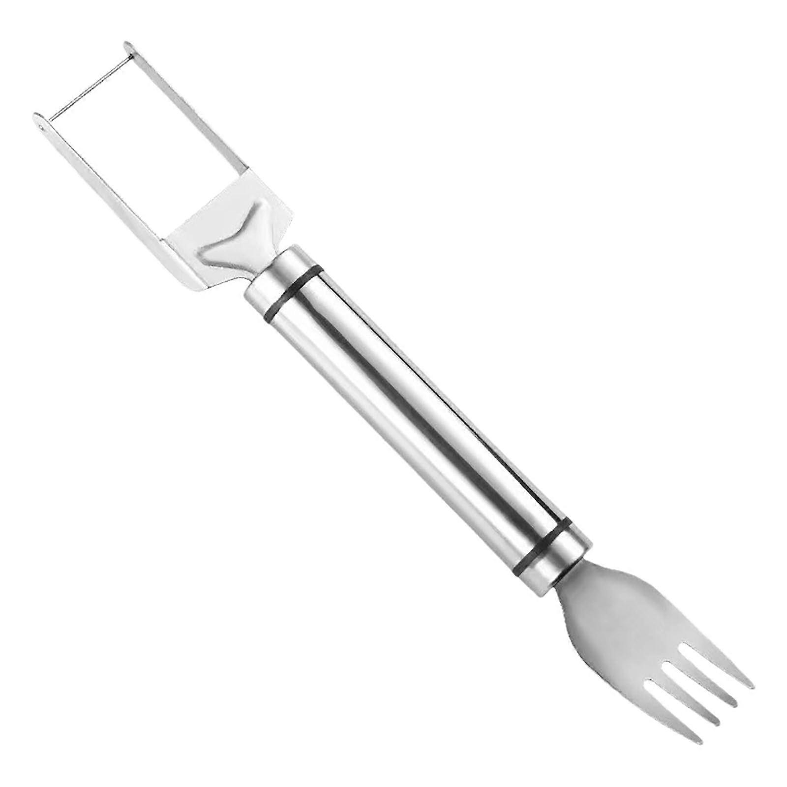 Tableware Set 2 in 1 Stainless Steel Fruit Cutter Watermelon Slicer Tool Silver