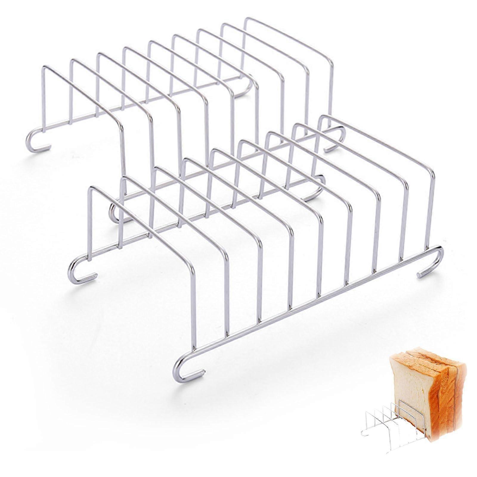 2 Pack Stainless Steel Toast Rack 8 Slice Bread Holder for Kitchen Restaurant Café