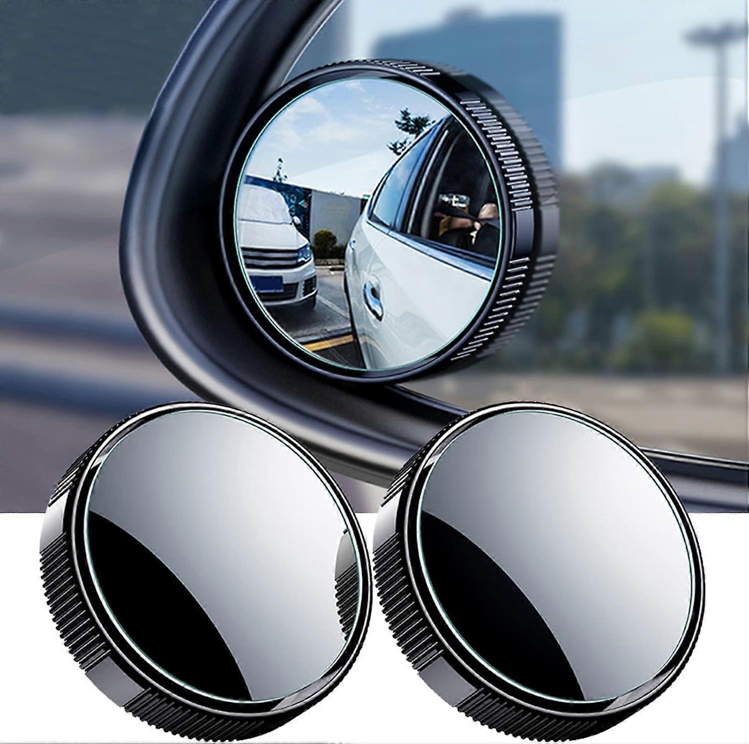 Car Blind Spot Mirrors with Adjustable Wide Angle (Black)