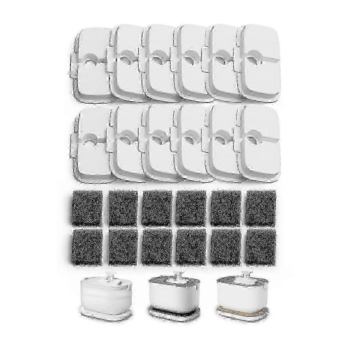 12 Pack Replacement Filters Compatible with Dockstream Pet Fountain PLWF005, PLWF115, WF105 and Walkbee 2025 Models
