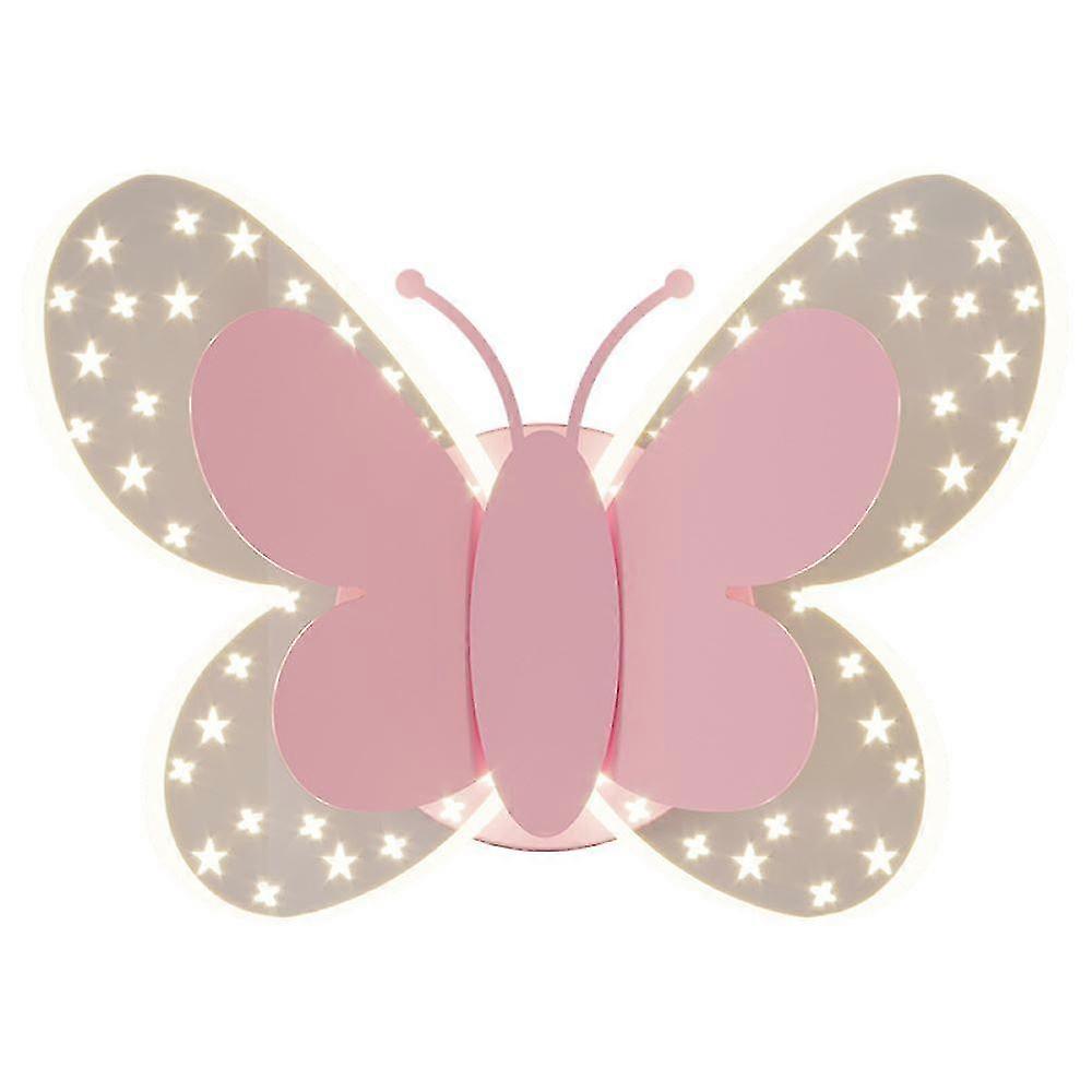 Dimmable Indoor Children's Wall Light, 10W Transparent Butterfly Pattern Wall Lights Three-Color Dimmable 24 * 17cm