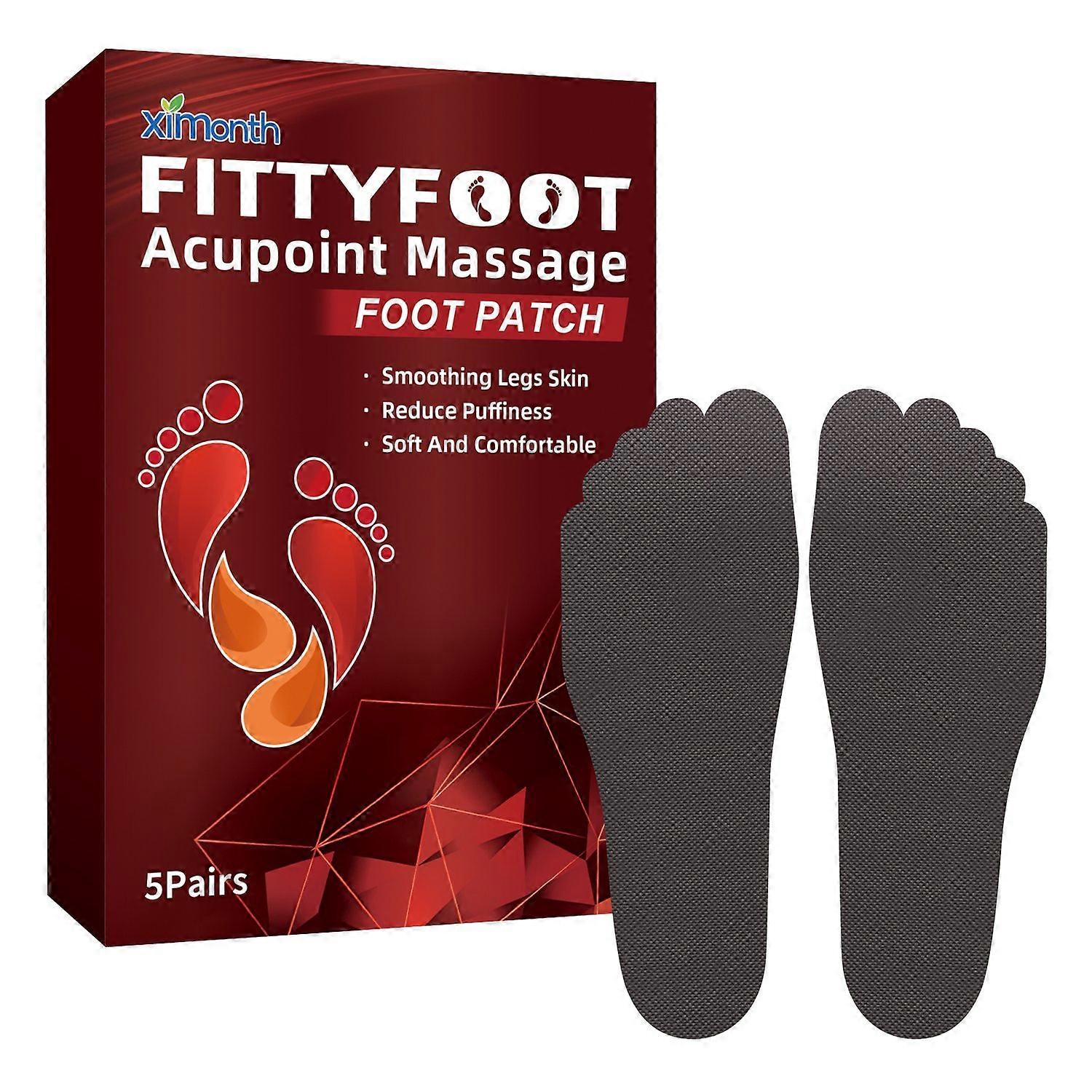 1-6x XIMONTH XIA03-A005-5-RD1 5 Pairs Acupoint Massage Foot Patch Relieve Venous Swelling Foot Care