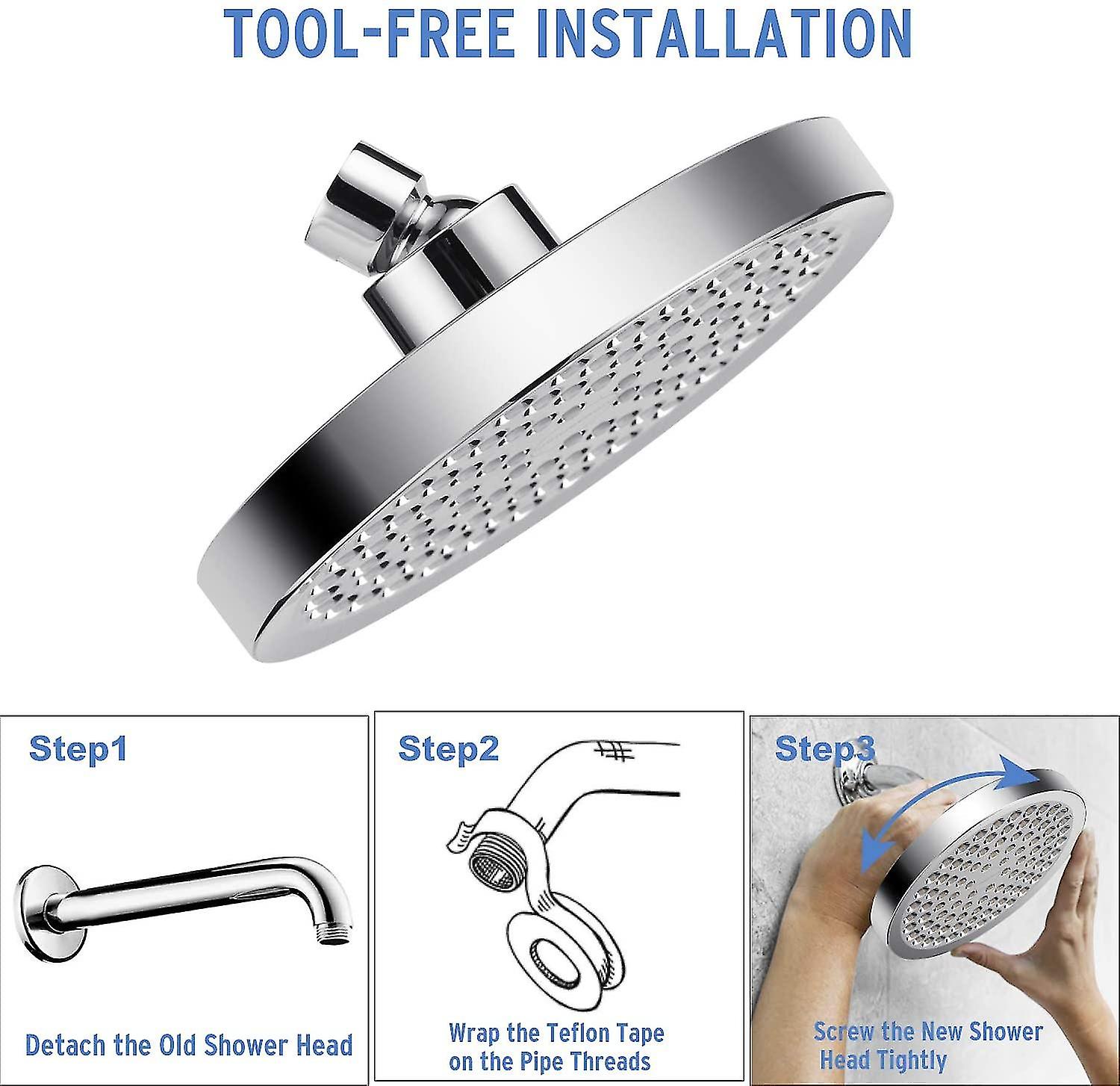 High Pressure Shower Head, Fix Shower Head Anticlog Antileak Rain