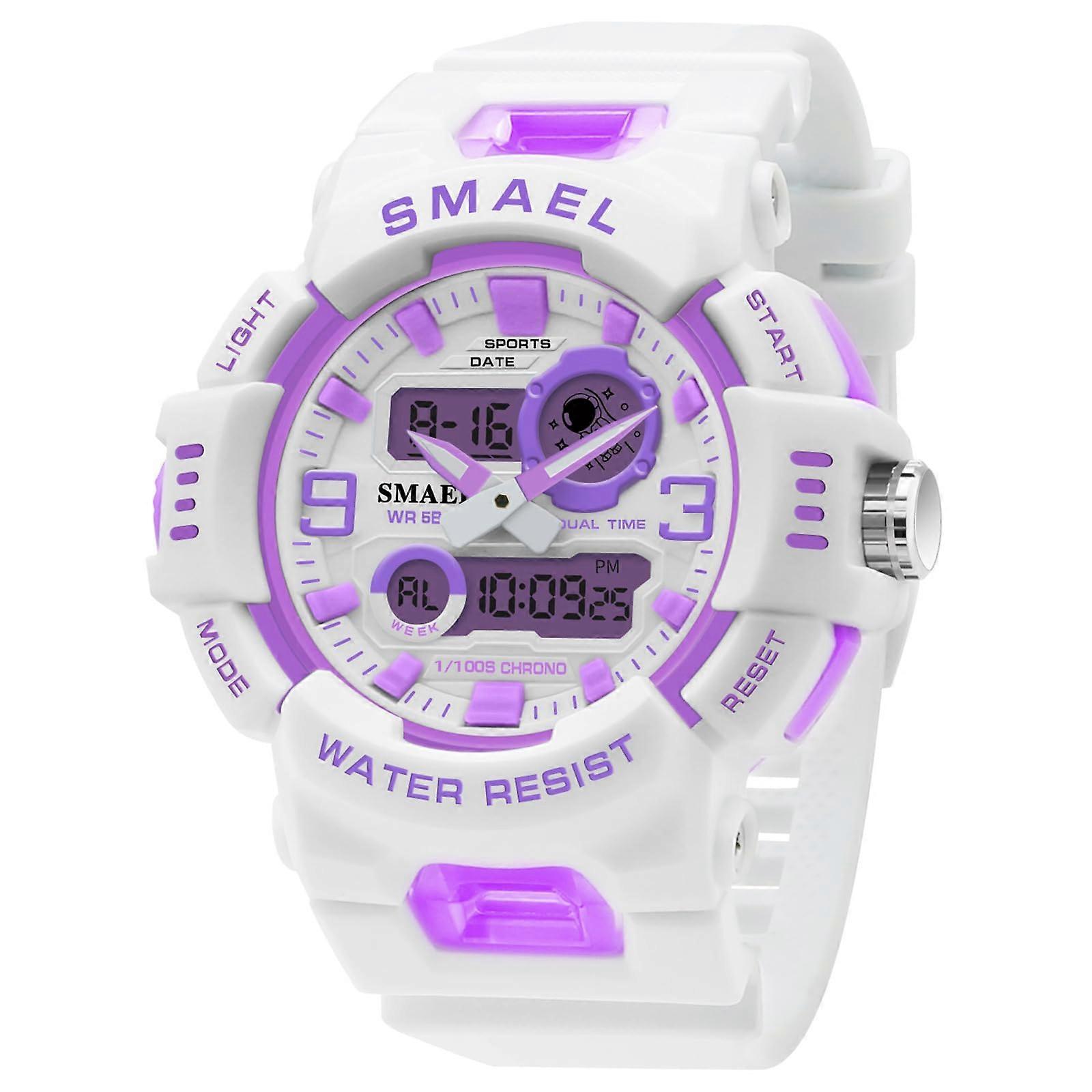 Outdoor Sports Watch with LED Display, Waterproof, Multiple Functions, Candy Colors, Ideal for Students, Unisex Purple
