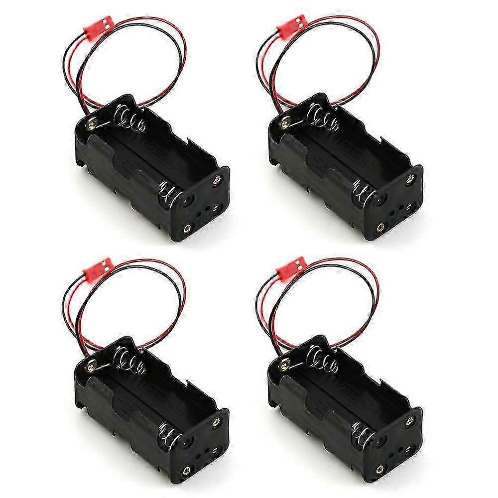 4pack 6v 4xaa Battery Container Case Holder Pack Box Jst Plug Receiver Compatible Hsp Redcat 1/8 1/10 Rc Nitro Power Car Truck
