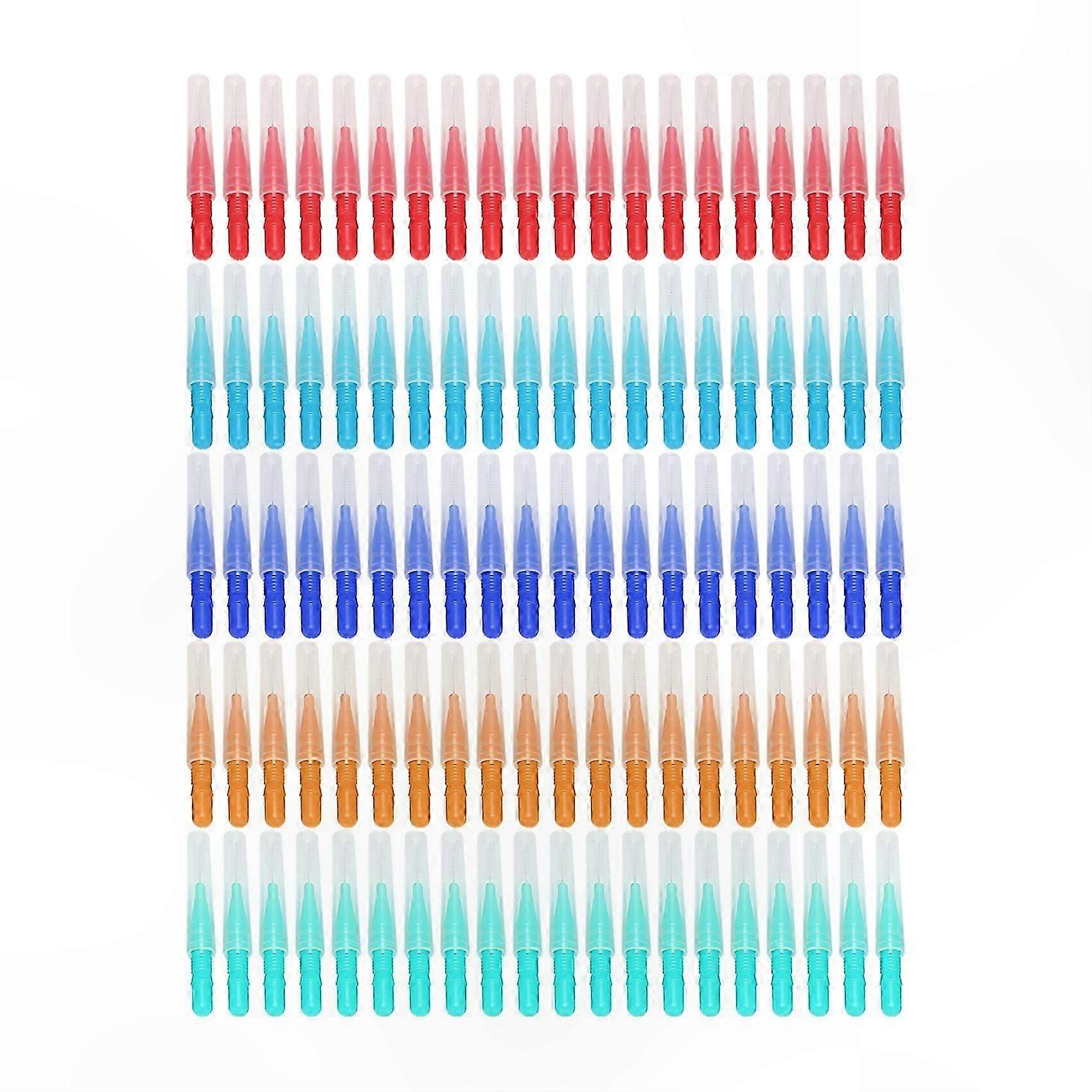 100 Pack Soft Interdental Brushes for Teeth Cleaning, Dental Floss Picks Refills