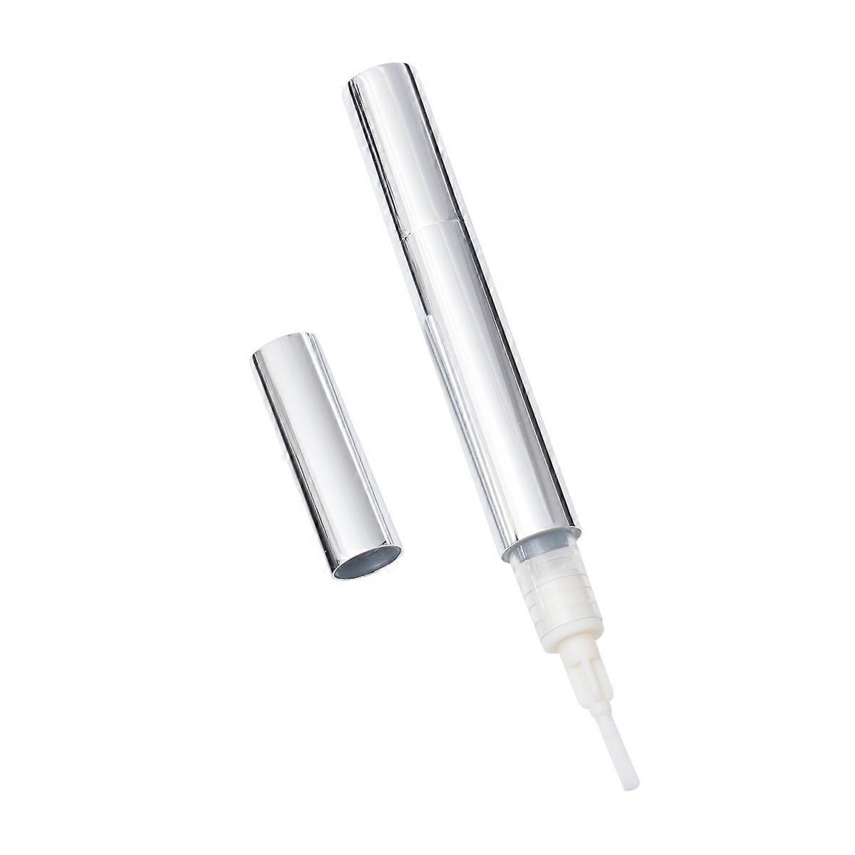5pcs Empty Nail Polish Pens with Brush Tip for Essential Oils and Liquids 3ml Silver Portable