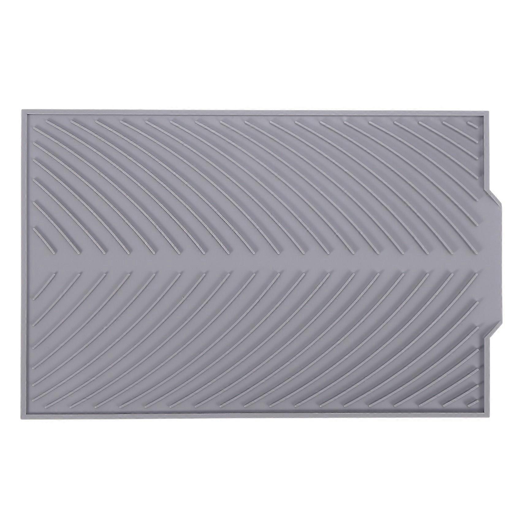 Silicone Dish Drying Mat Flume Folding Draining Mat,Rectangle Drain Mat Drying Dishes Pad Heat Resi