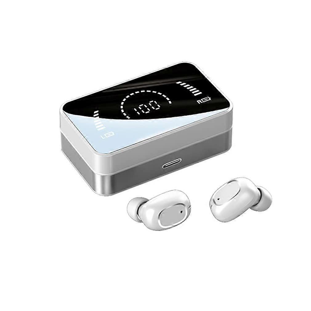 Wireless Earphones Bluetooth 5.0 Mirror Screen TWS Stereo With Microphone(White)