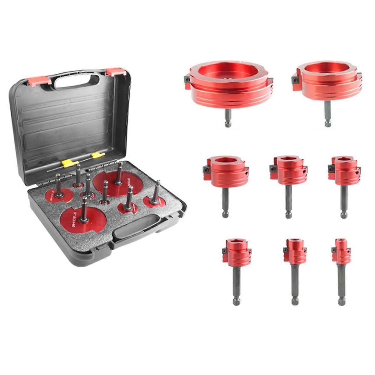 8Pcs Pvc Pipe Reamer Kit Pipe Fitting Tool 1/2In to 4In Aluminum Head
