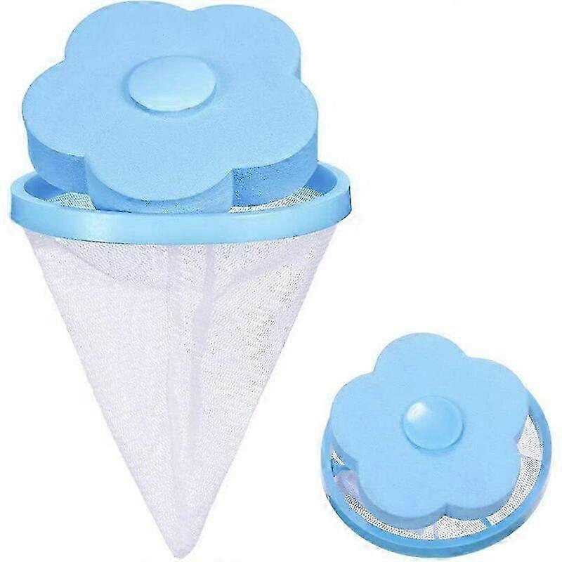 Hair Filter Net Floating Washing Machine Household Reusable Cleaning Tool Extraction Tool Lint Mesh Bag Net Filter Bag Wash Ball Pouch (1x Blue)