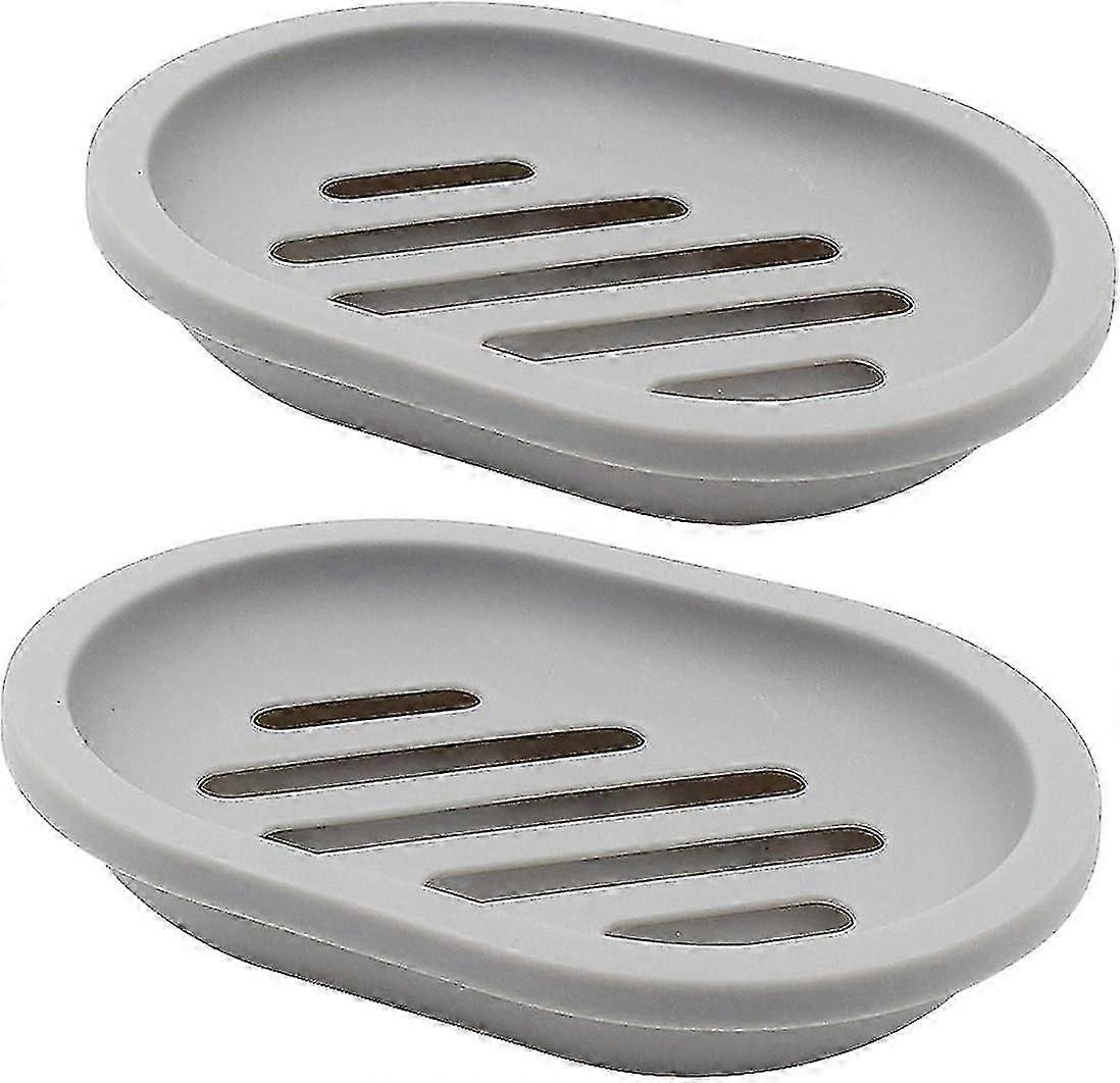 Seifenschale mit Abfluss - 2er-Pack, grau