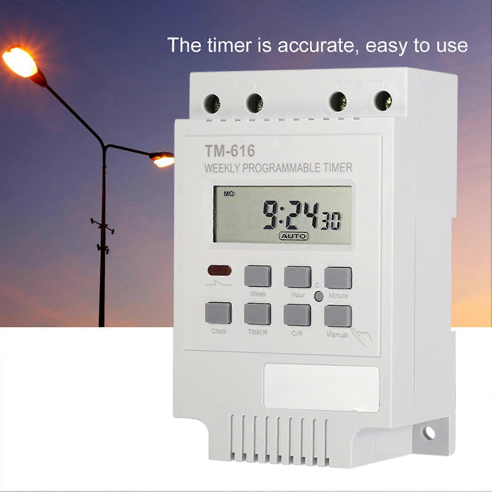 12V Digital Programmable Smart Timer Switch 7.5x5x12cm White