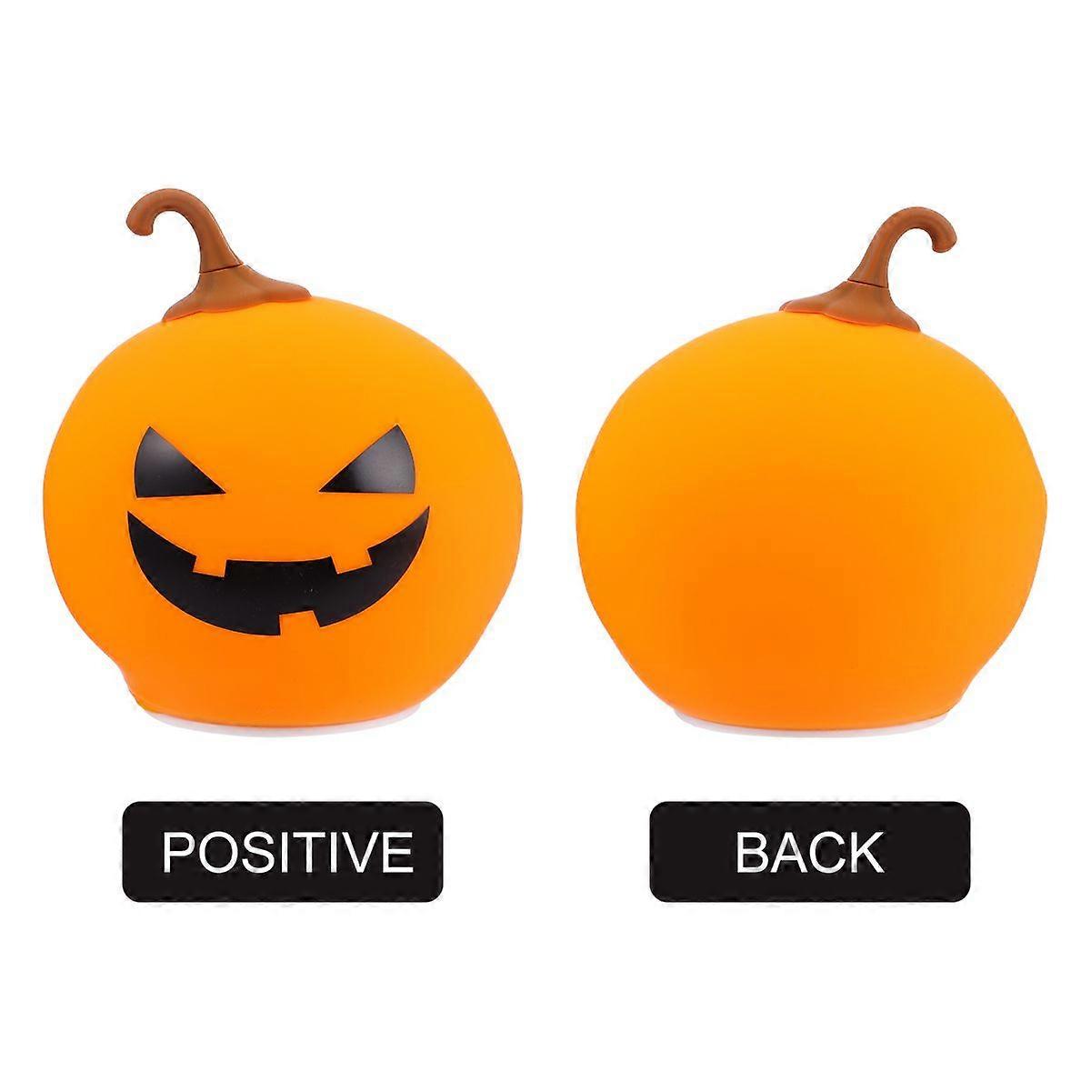 1pc USB Rechargeable Halloween Patted Night Light LED Colorful Table Lamp Yellow