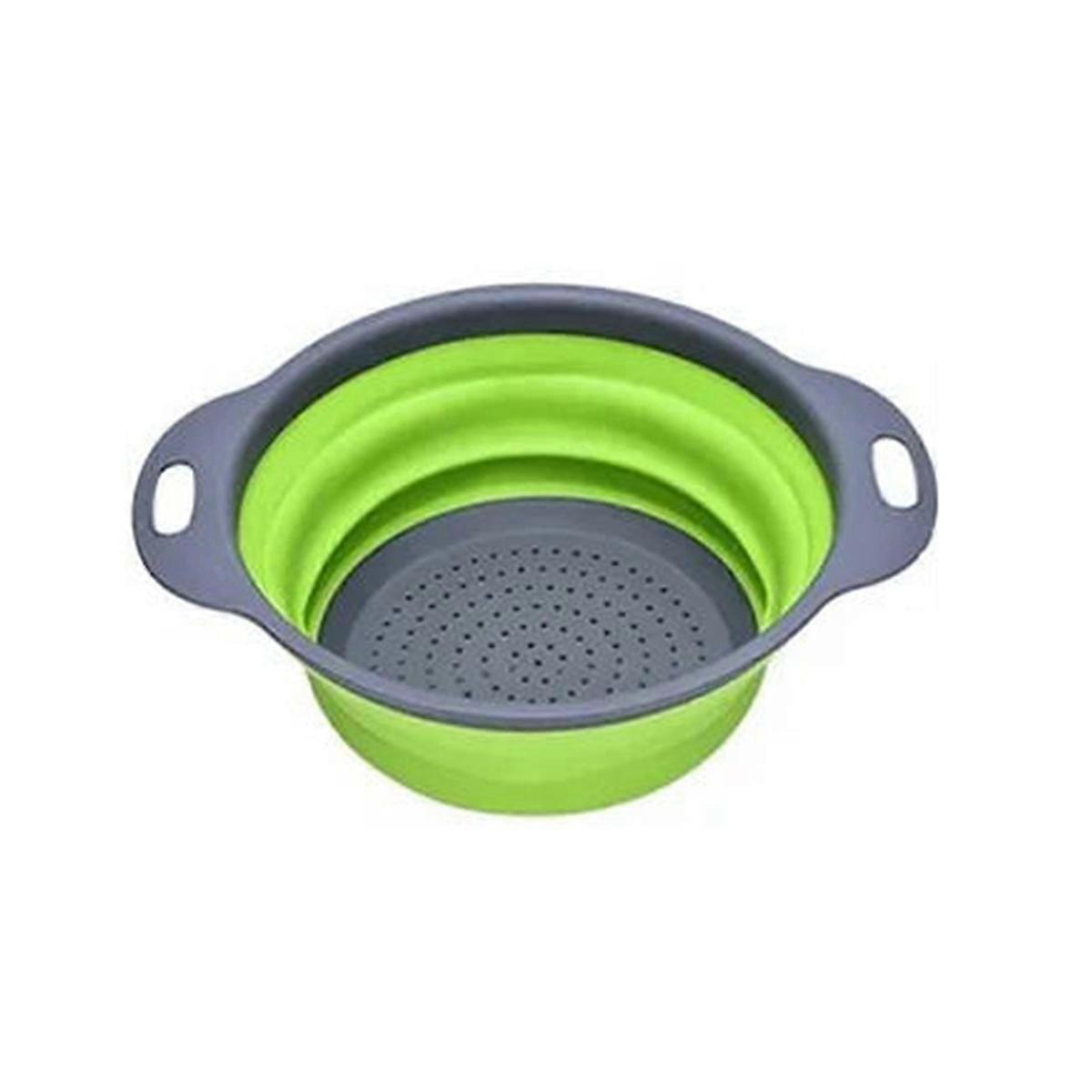 2pcs Foldable Strainer Fruit Vegetable Washing Basket Colander Dish Drainer Silicon Colander Draine