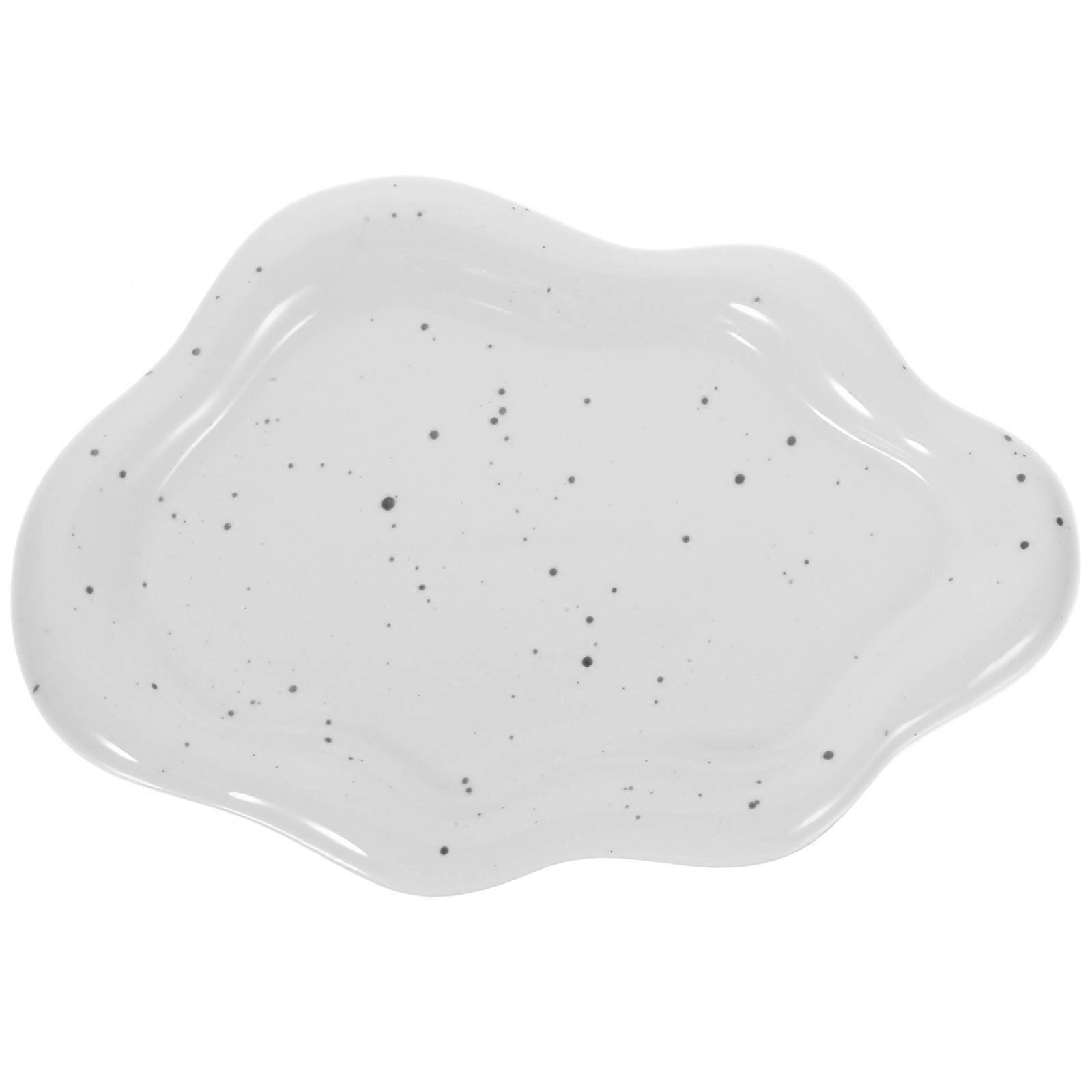 Ceramic Jewelry Tray Irregular Plate for Storage Use 4Pcs Assorted Color