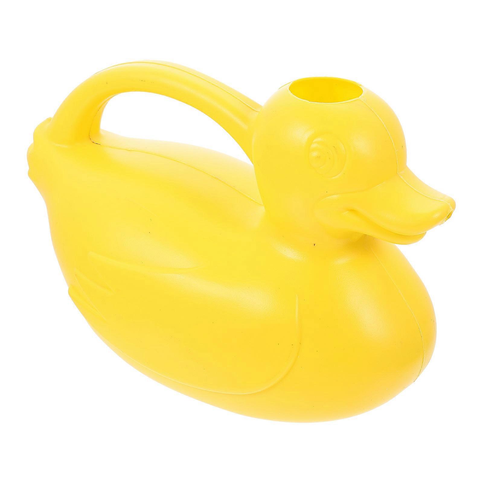 Yellow Plastic Watering Can for Indoor Plants with Adorable Duck Shape