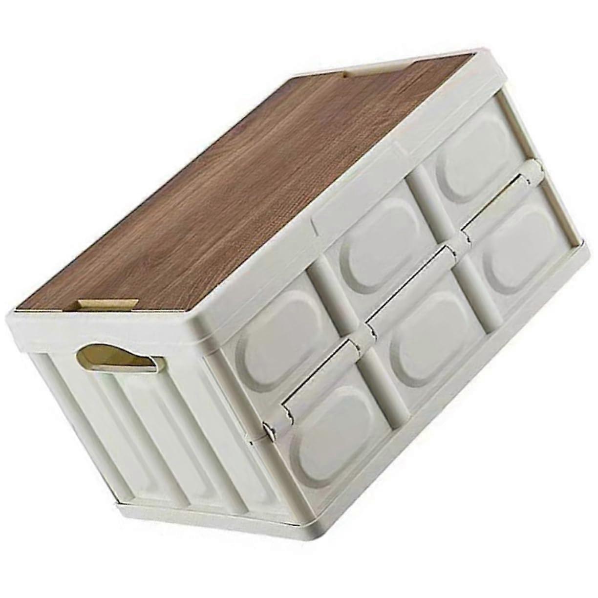Foldable Storage Box with Lid Outdoor Use, Stackable LargeCapacity Organizer, Reinforced Bottom For Car Trunk  Grocery