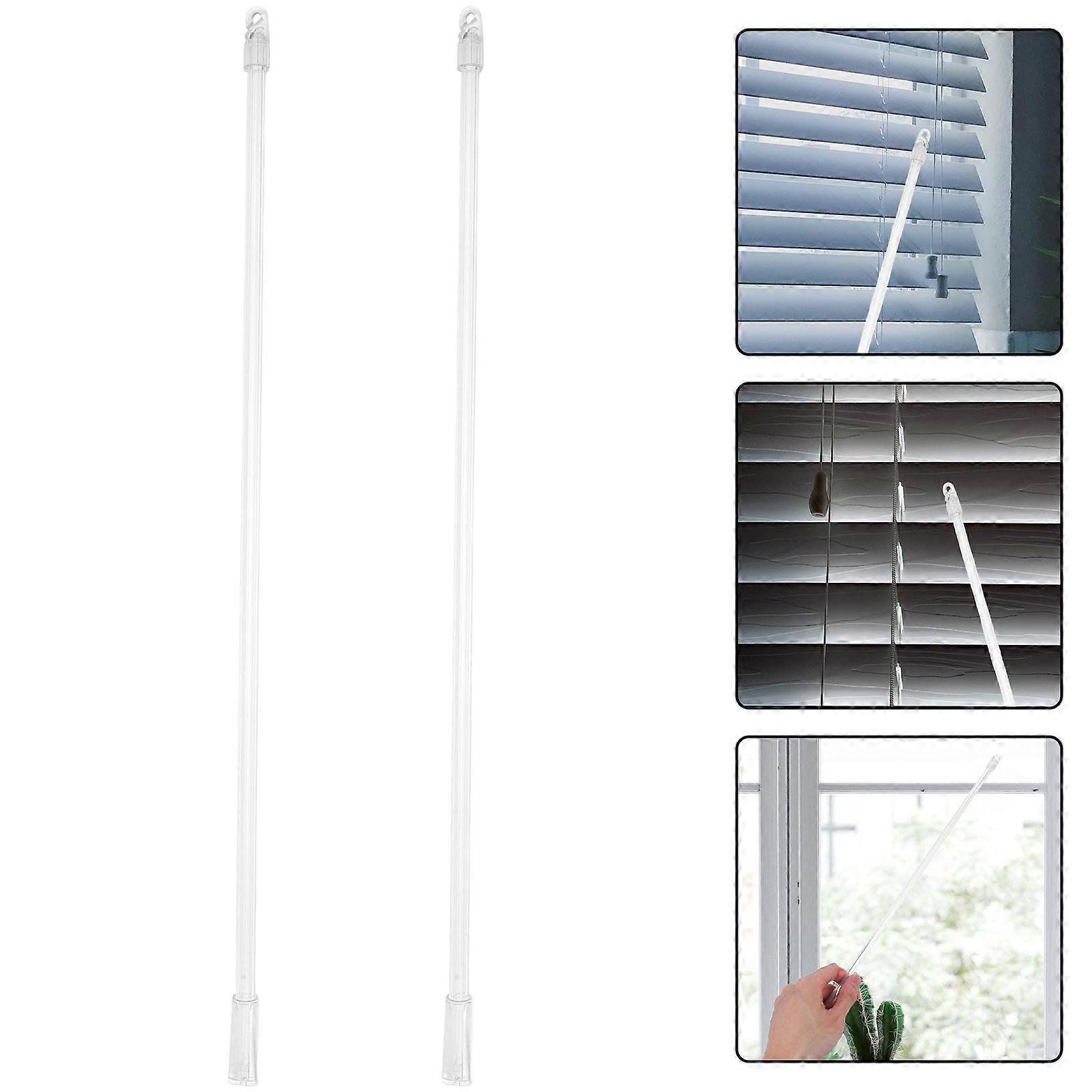 8Pcs Clear Acrylic Vertical Blind Rod for Curtain Tilt with Hook