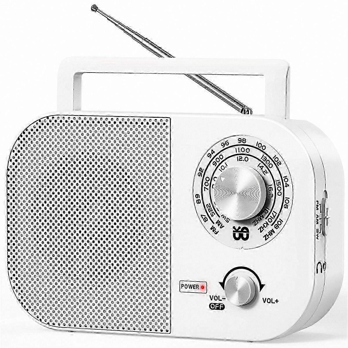 Portable AM/FM Radio with Extended Range, Loud Speaker, Battery Powered transistor radio big speaker long range reception