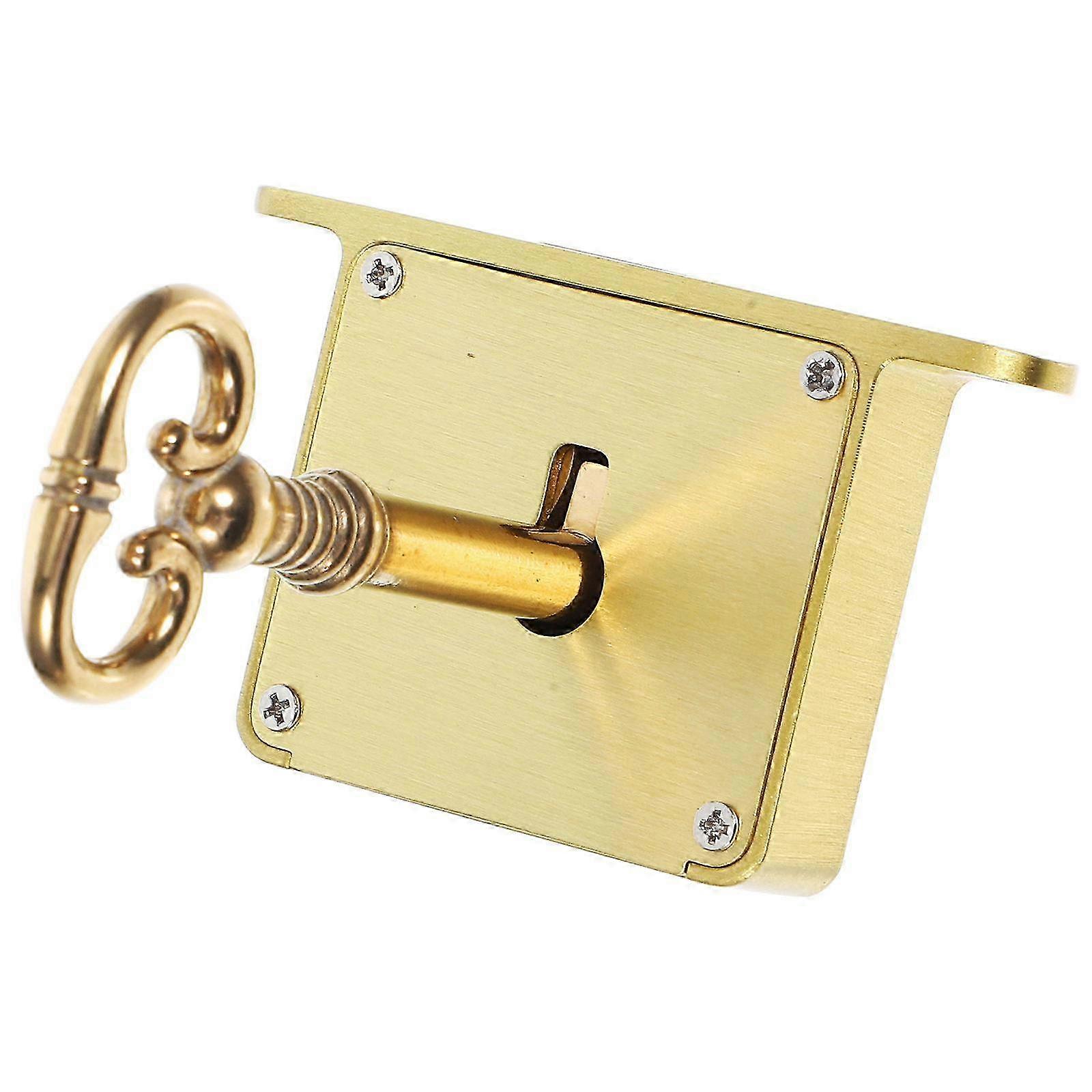 Retro Brass Drawer Lock with Key for Office Furniture and Wooden Boxes Secure Cabinet Door Lock Easy to Install Vintage Design