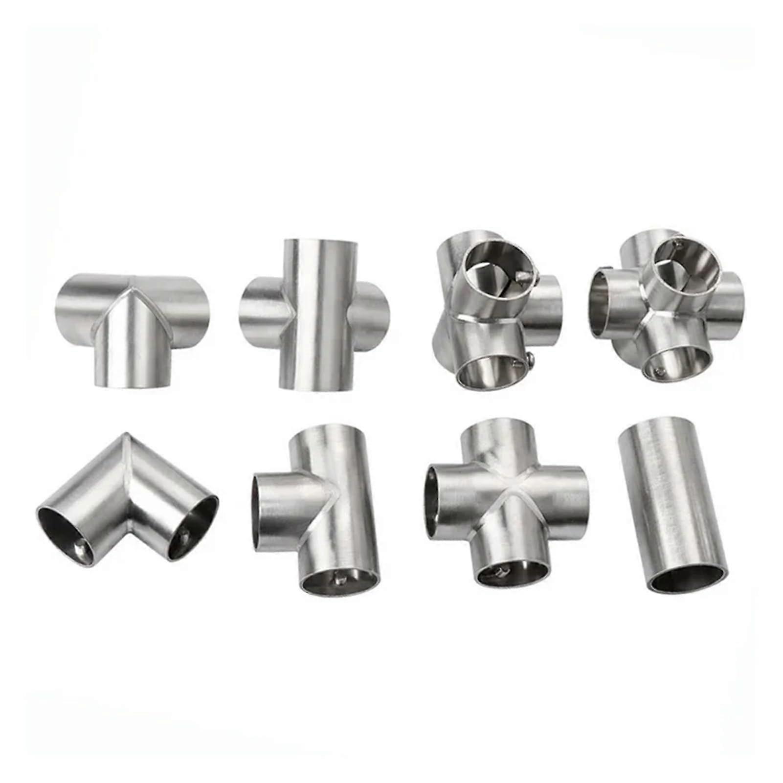 Stainless Steel Pipe Fittings 2/3/4/5/6 Way Tee Straight Connection Right Angled 4Way 25A Clothesline Shelf Joint