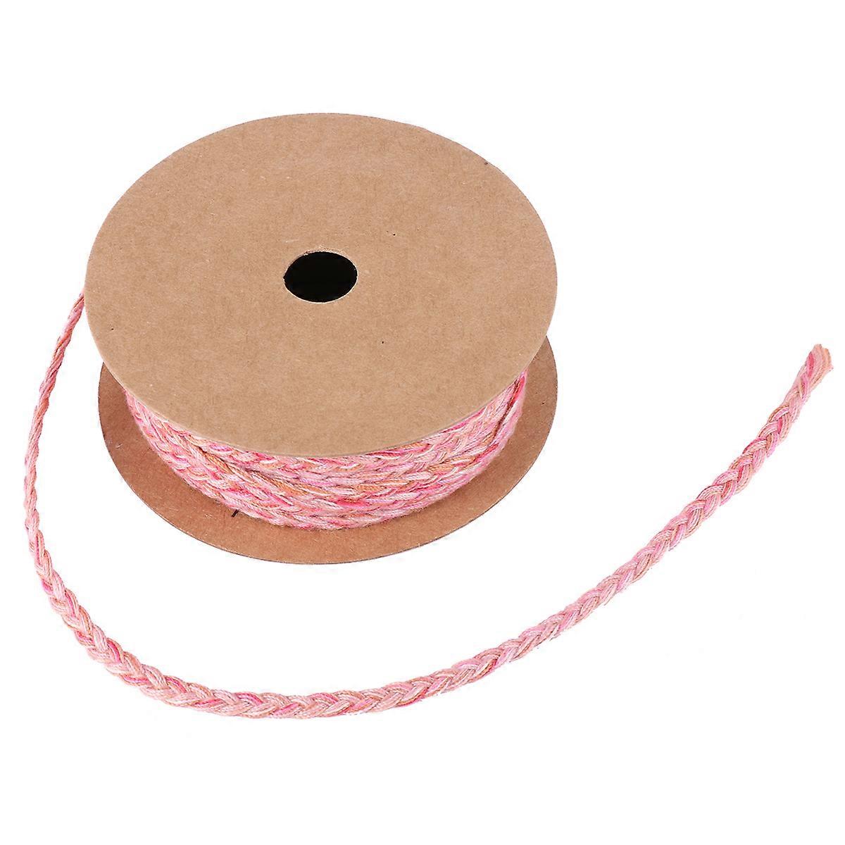 Braided Cotton Rope for DIY Use 1 Roll Gradient Color Costume Rope in Pink
