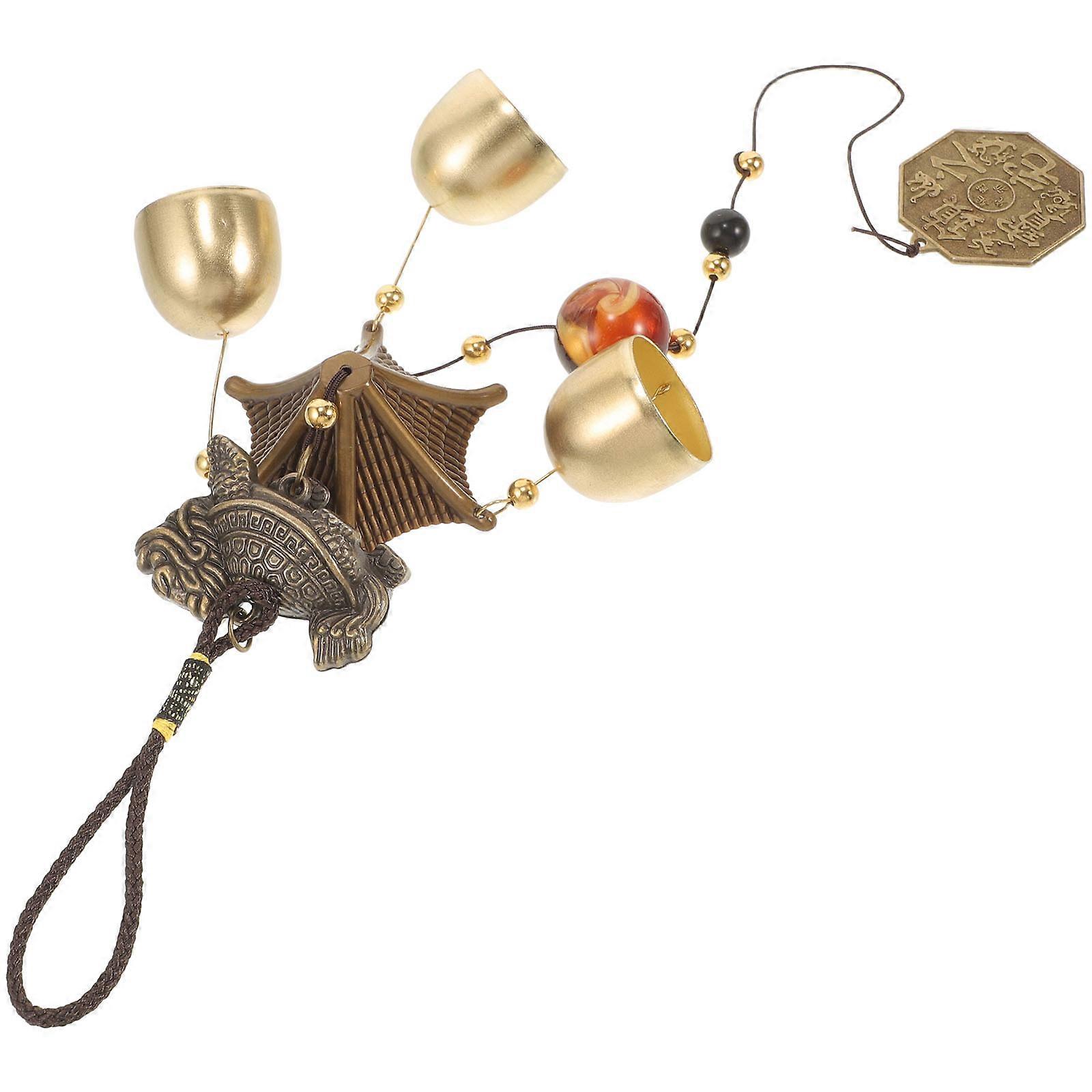 Wind Chime Car Hanging Ornament Dragon Turtle Shape 2Pcs Set