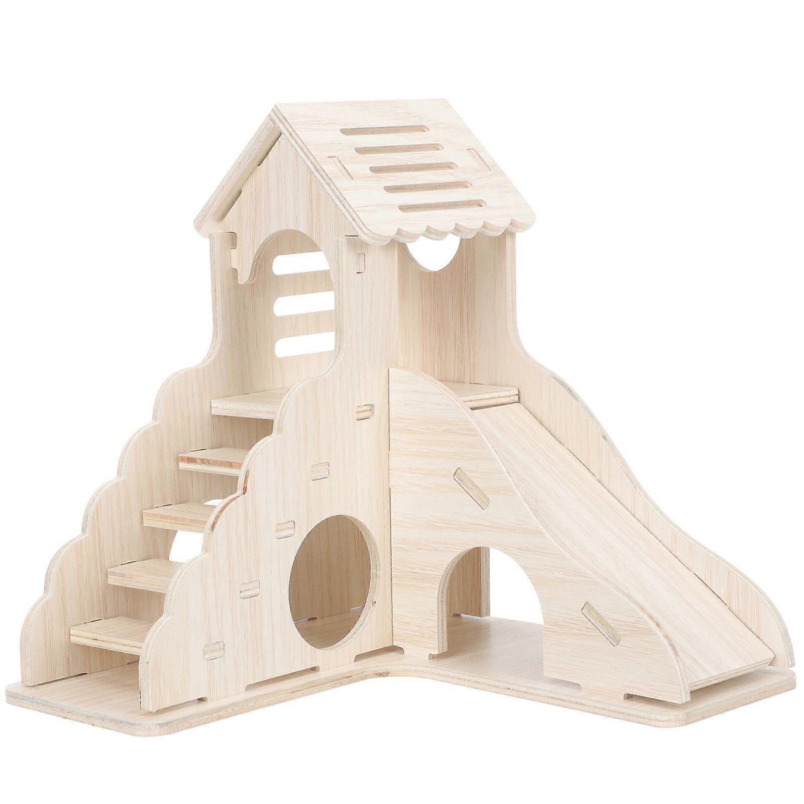 Small Pets Hideout Wooden Hamster House for Sleeping 3Pcs Pack