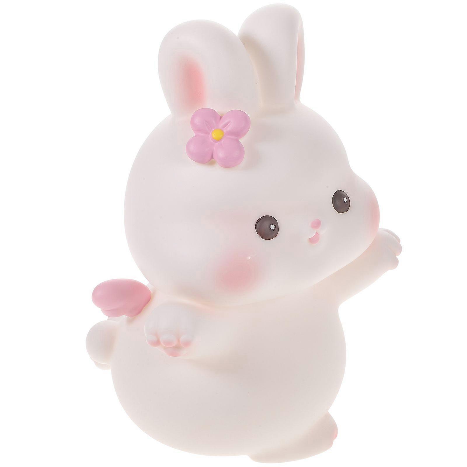 Rabbit Shaped Piggy Bank Desktop Coin Container Decorative Saving Bank Home Supply