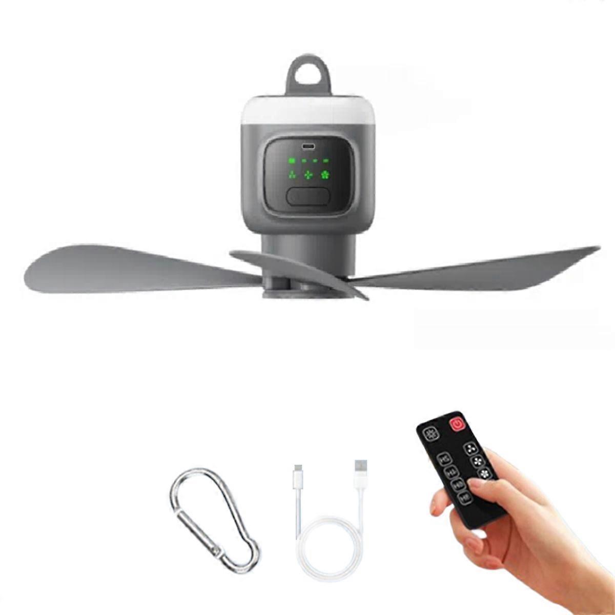 Remote Control Mini Ceiling Fan USB Wireless Cooling Fan Portable LED Night Light Camping Fan Wireless Small Ceiling Fan