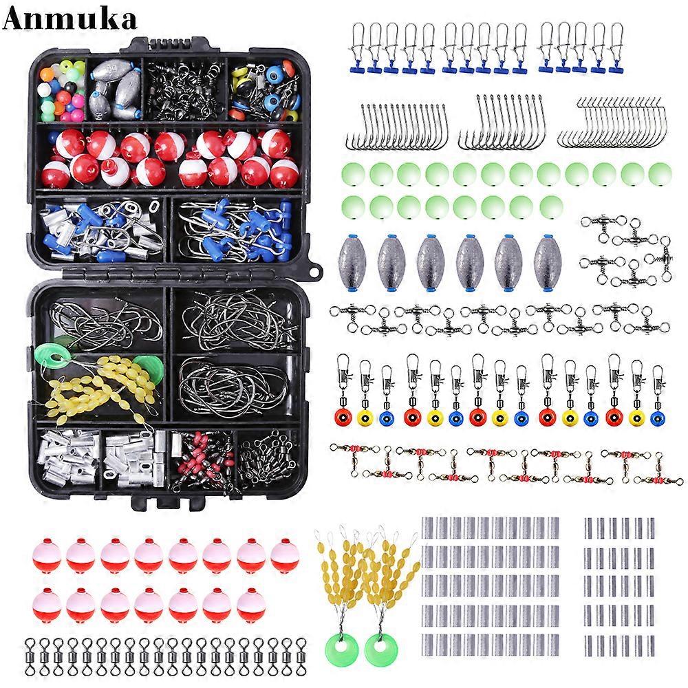 239pcs Fishing Accessories Kit With Tackle Box Hooks Sinker Weights Slides Bobber Floats 3-Way Swivel for Freshwater Saltwater