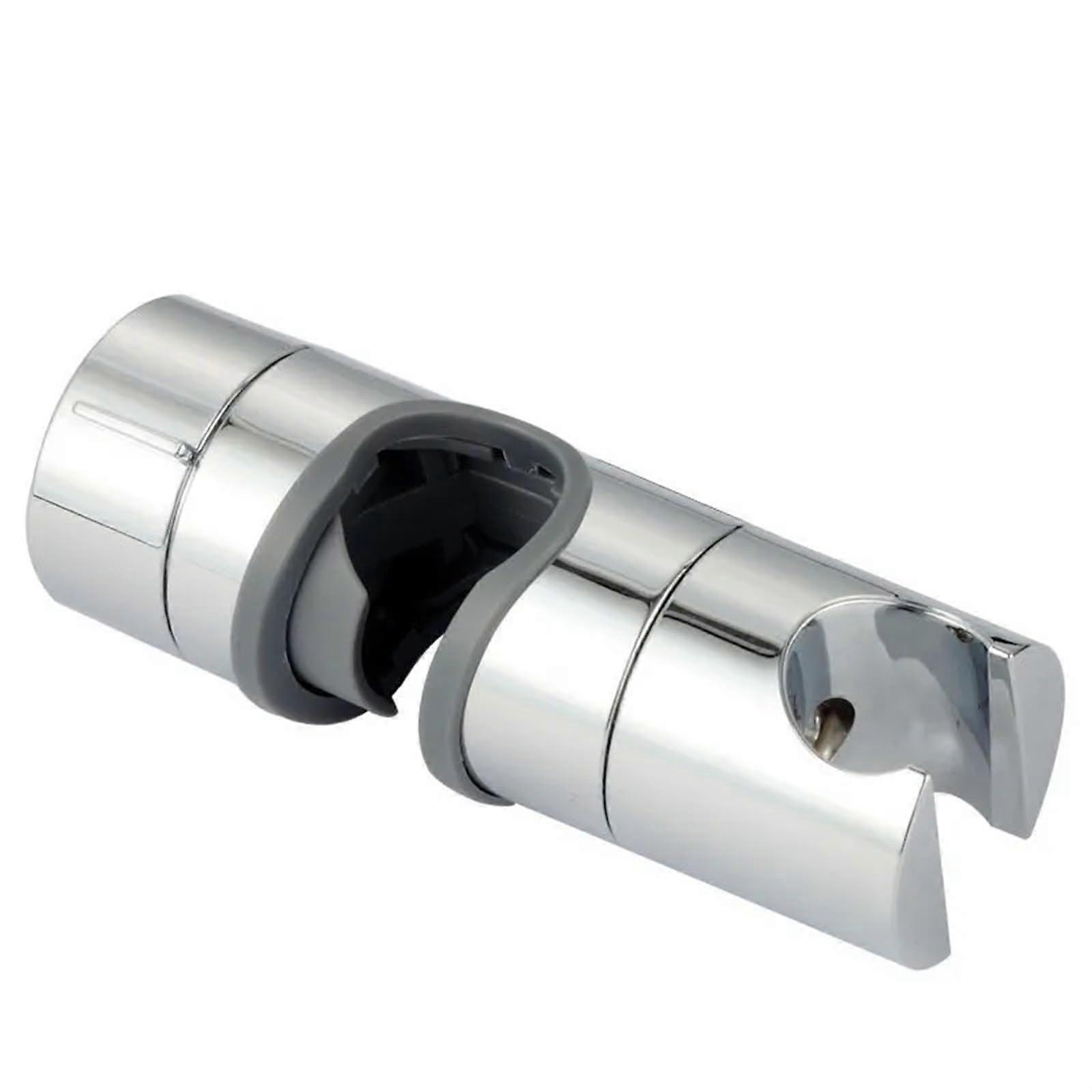 360 Rotation Adjustable Shower Head Holder Clamp for 18-25 mm Rails, Grey Bathroom Slide Bracket Accessory