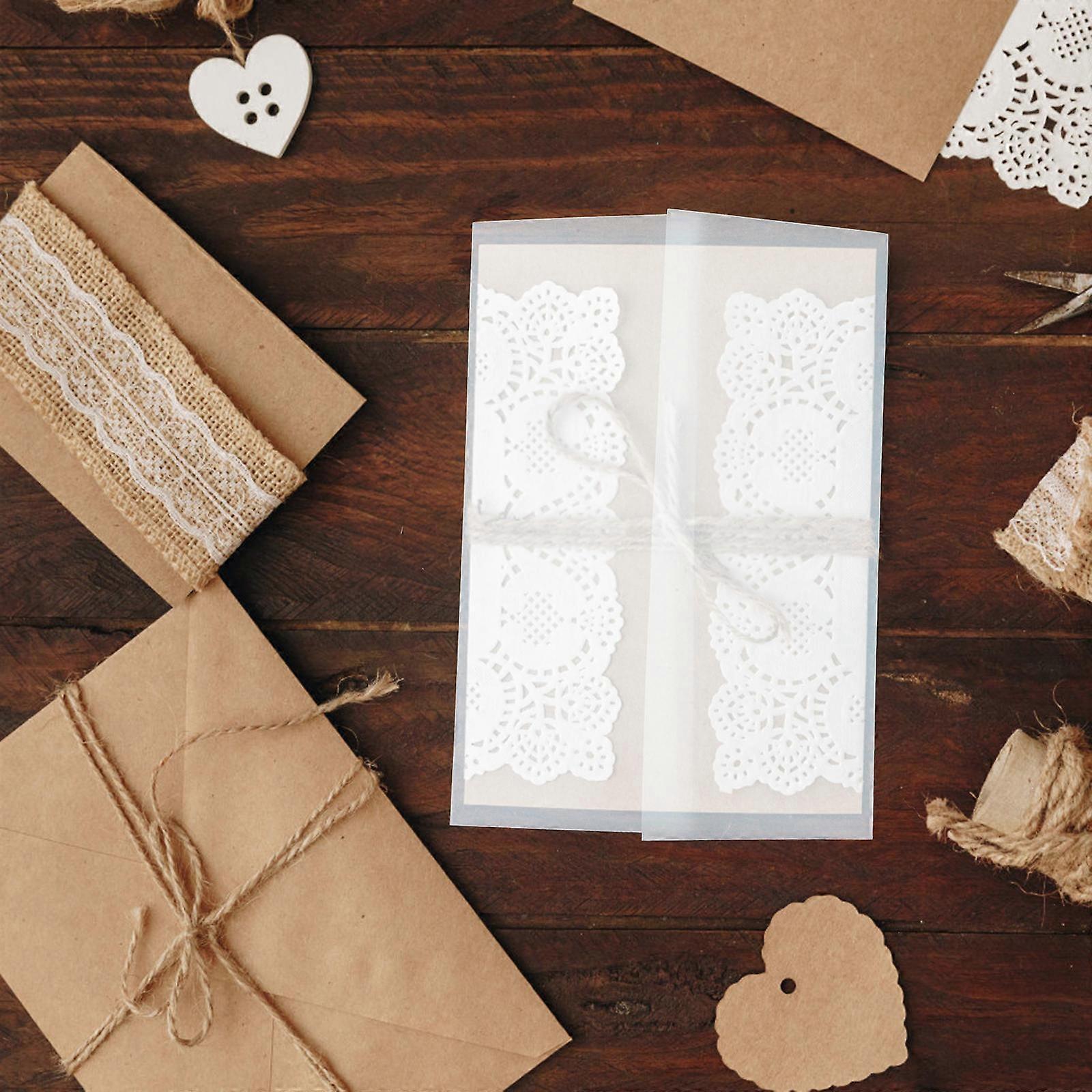 White Translucent Invitations Envelopes 30 Pcs Simple Style Holders Perfect For Weddings And Special Events