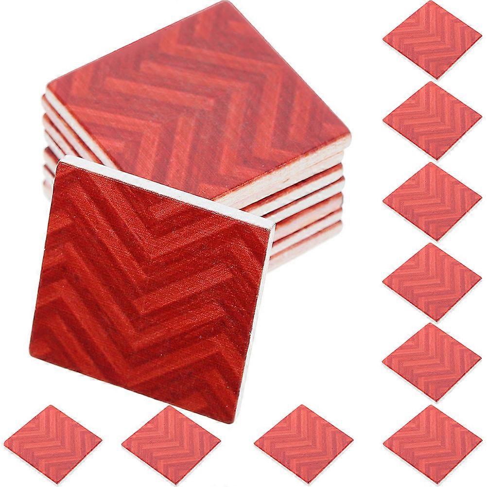 Mini House Accessories Tiny Floor Sheets Red Color Diy Material Rectangular Shape For Miniature Gardens 27Pcs