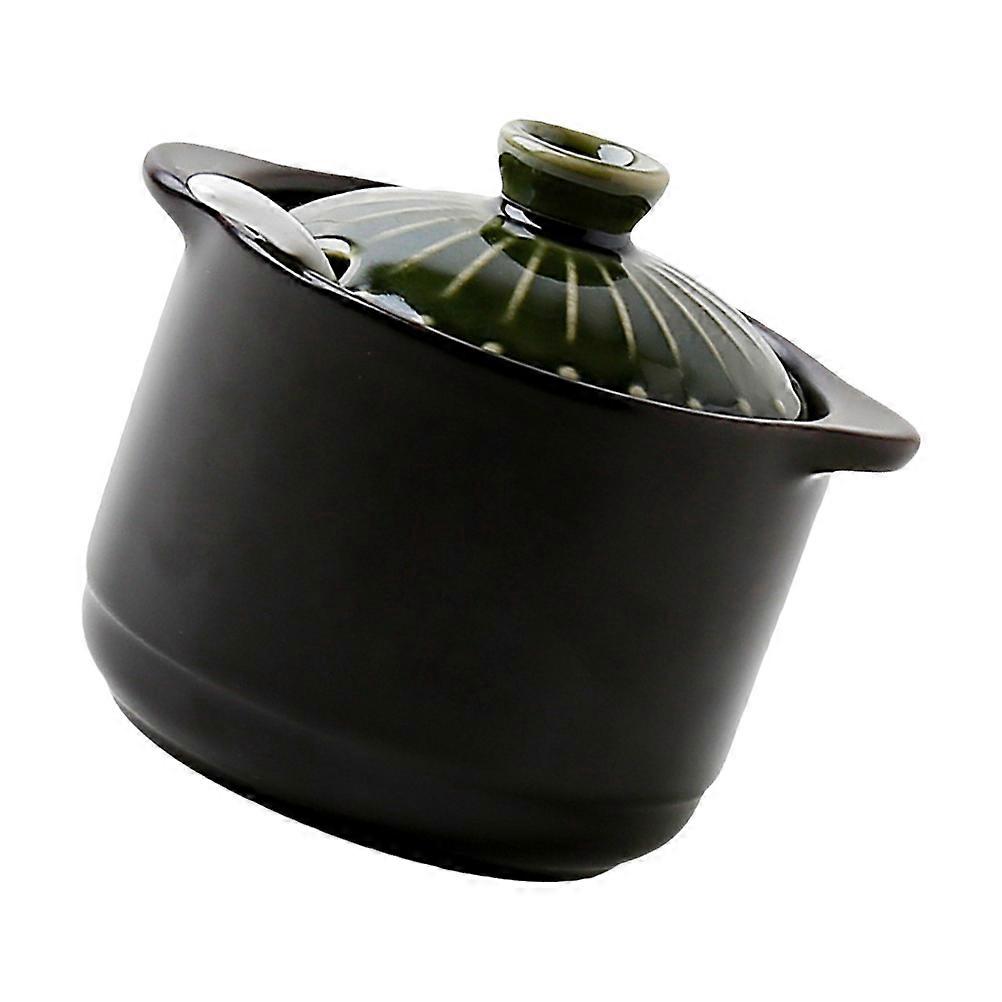 Practical Seasoning Pots for Storage Use 3Sets Ceramic Kitchen Supplies Black