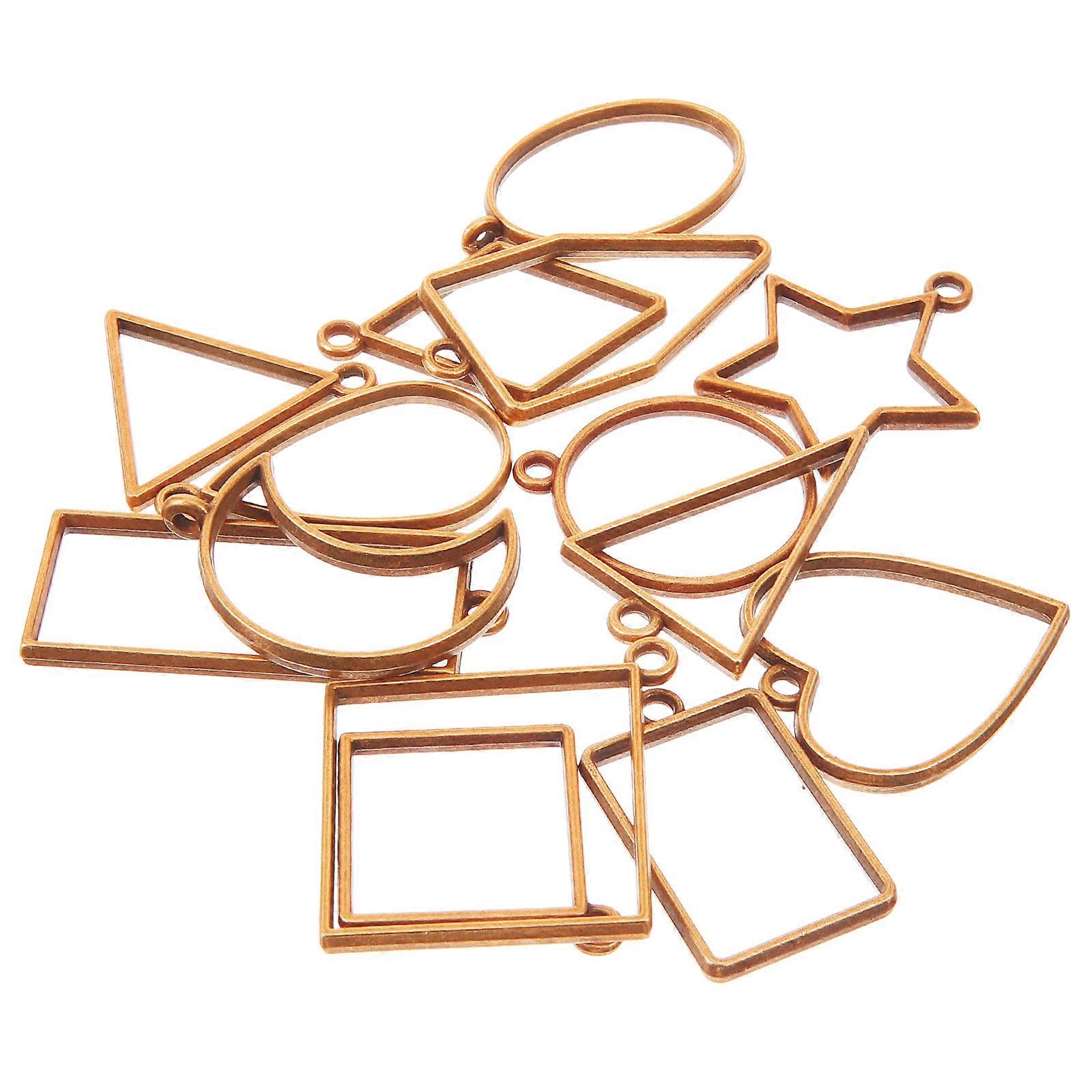 Small Open Bezels 28Pcs Creative Bezel Charms For DIY Projects Ideal For Family And Friends In Decorative Alloy Gold