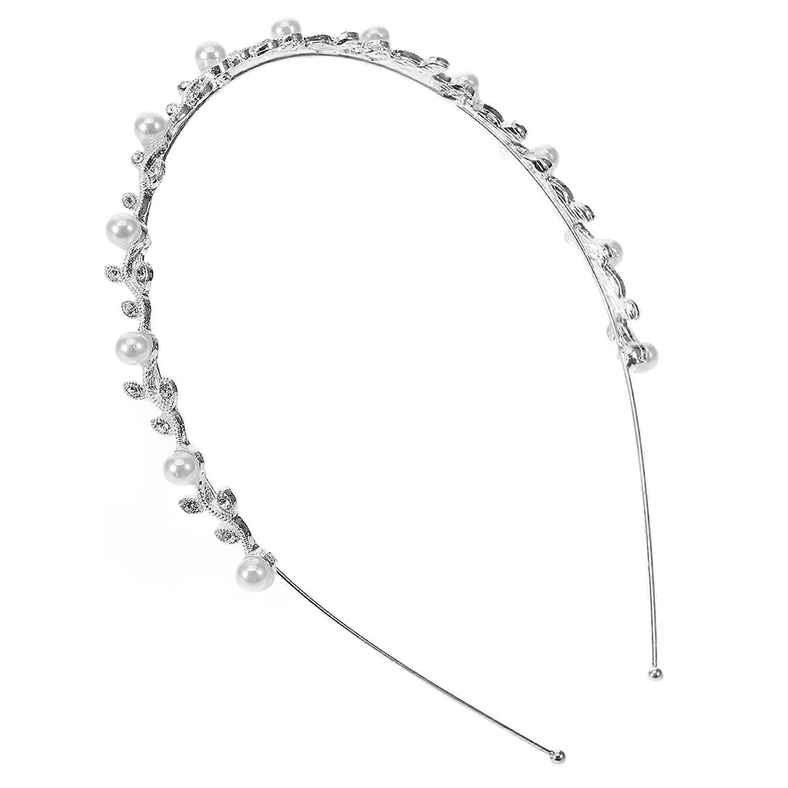 Tiara for Wedding Use 3Pcs Rhinestone and Pearl Accessory