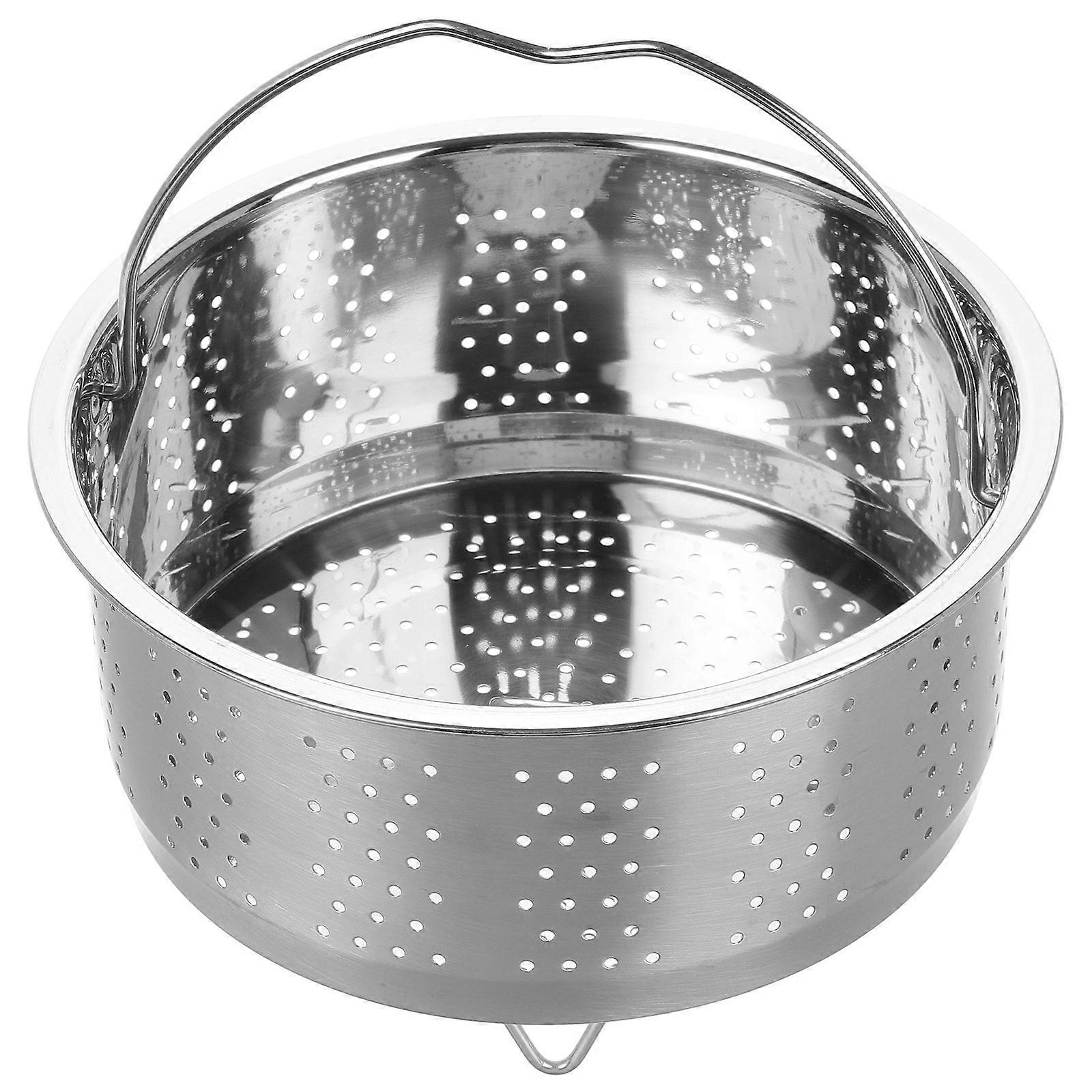 3Pcs Stainless Steel Steamer Basket for Cooking with Stand Silver