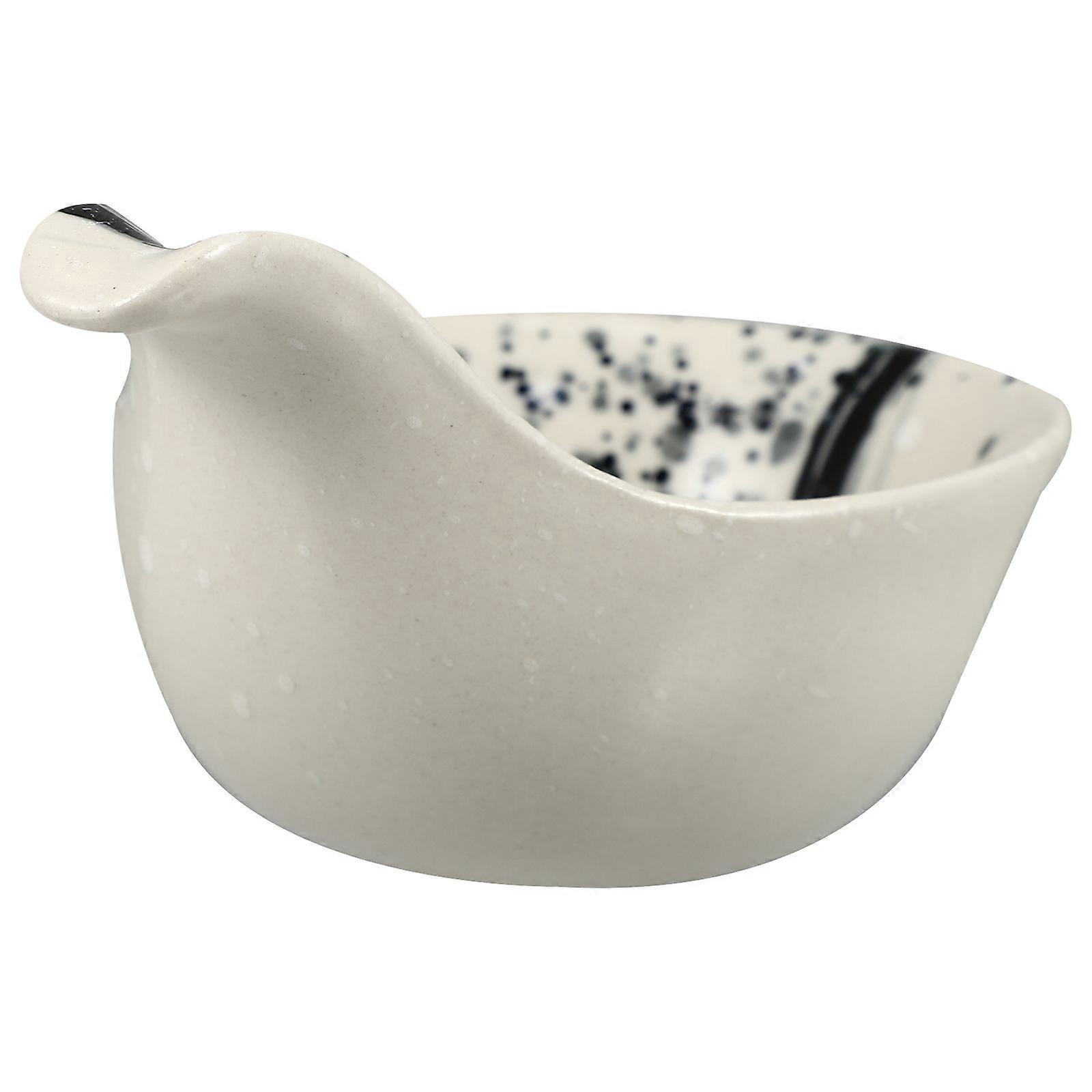 Multipurpose Fish Shaped Seasoning Plate 1Pc Small with Handle for Kitchen Tableware White