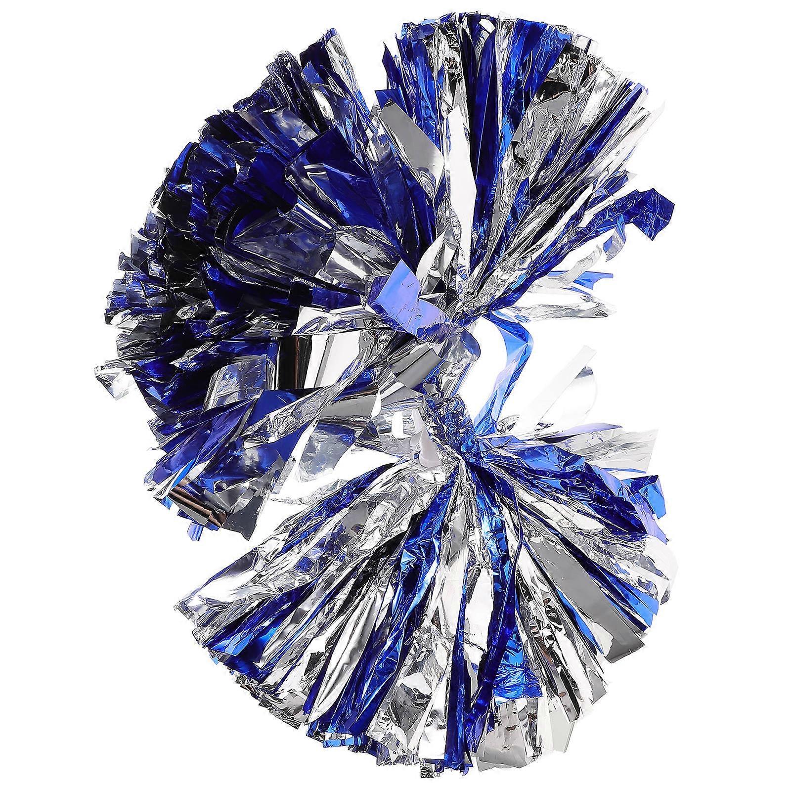 Blue Reusable Cheerleading Pompom Cheering Squad Sports Game Props Made of Pe Material 1Pack