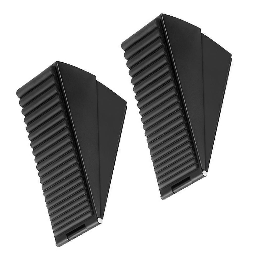 Door Stops For Home And Office 8 Pcs Black Rubber Wedge Shape Non-Slip Design For Strong Wind Resistance Protection