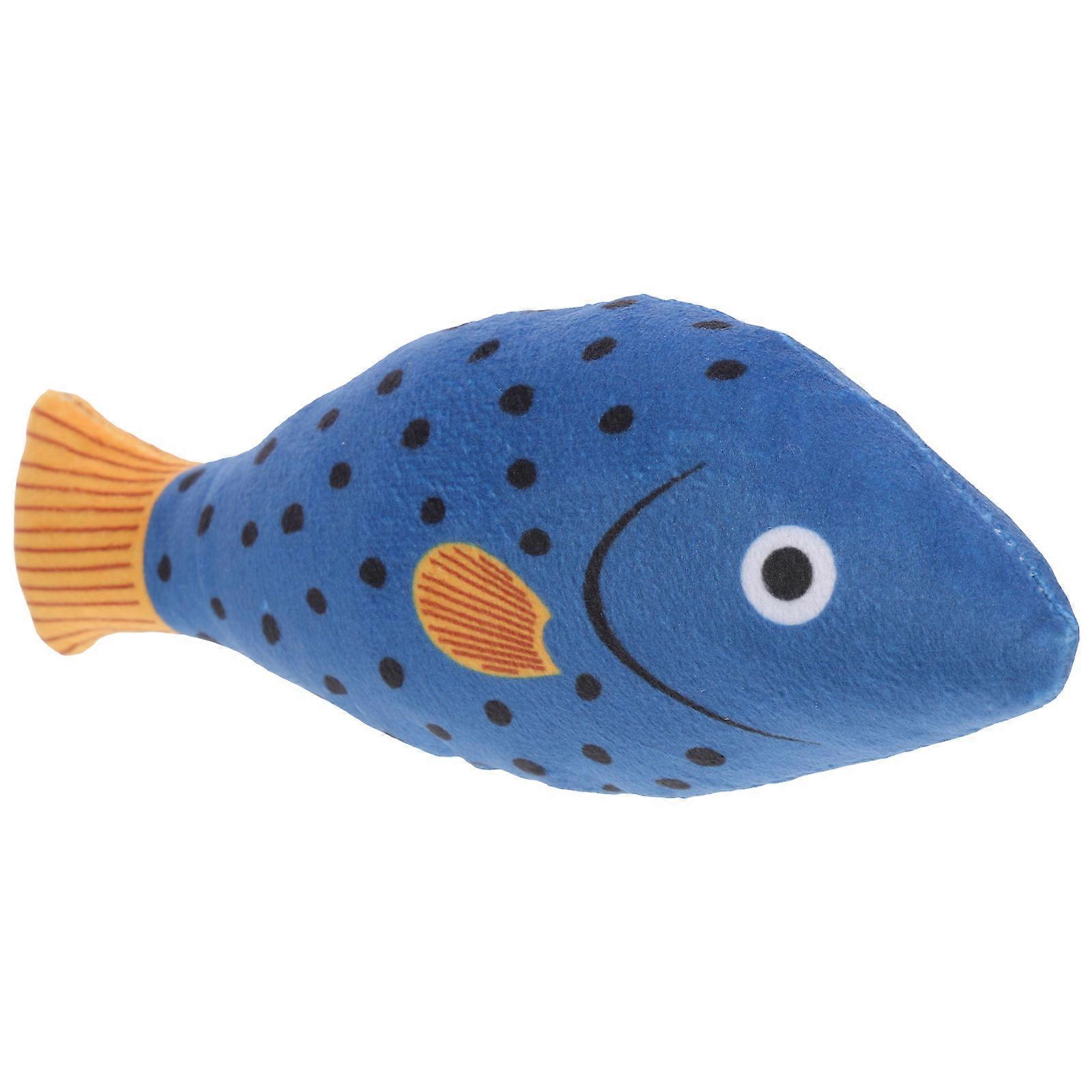 Plush Cat Toy Kitten Chewing Toy With Catnip For Pet Owners 3.14x1.97x7.86in Blue 3Pcs