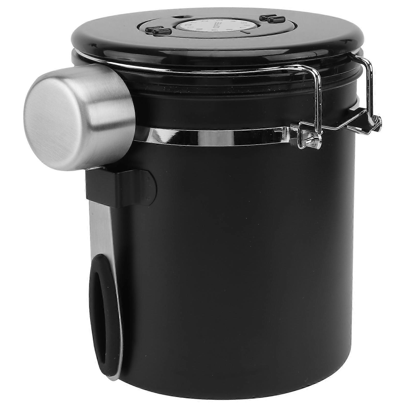 Coffee Bean Jar Stainless Steel Storage Container for Storage Use 1Pcs Black